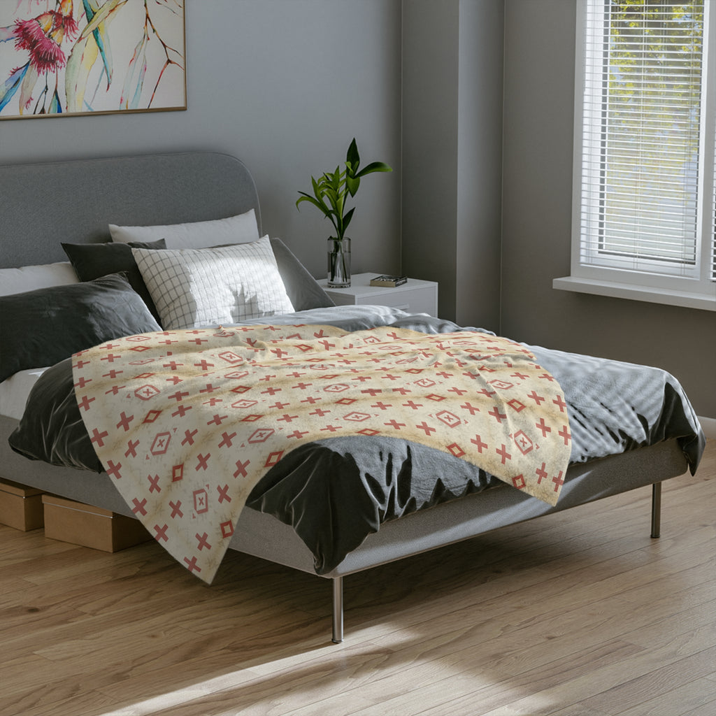 Velveteen Crosses Plush Throw