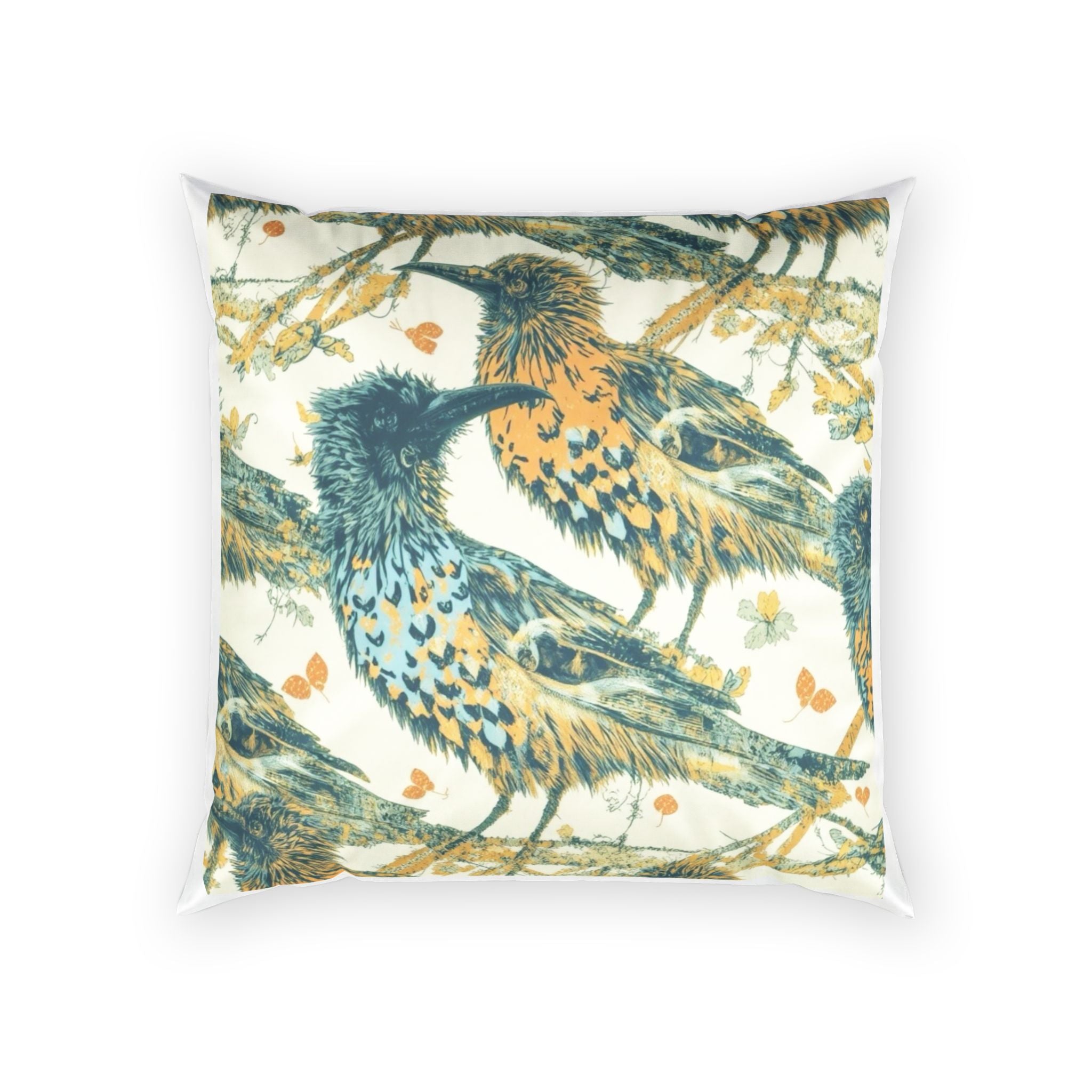 Golden Bird Velvet Cushion