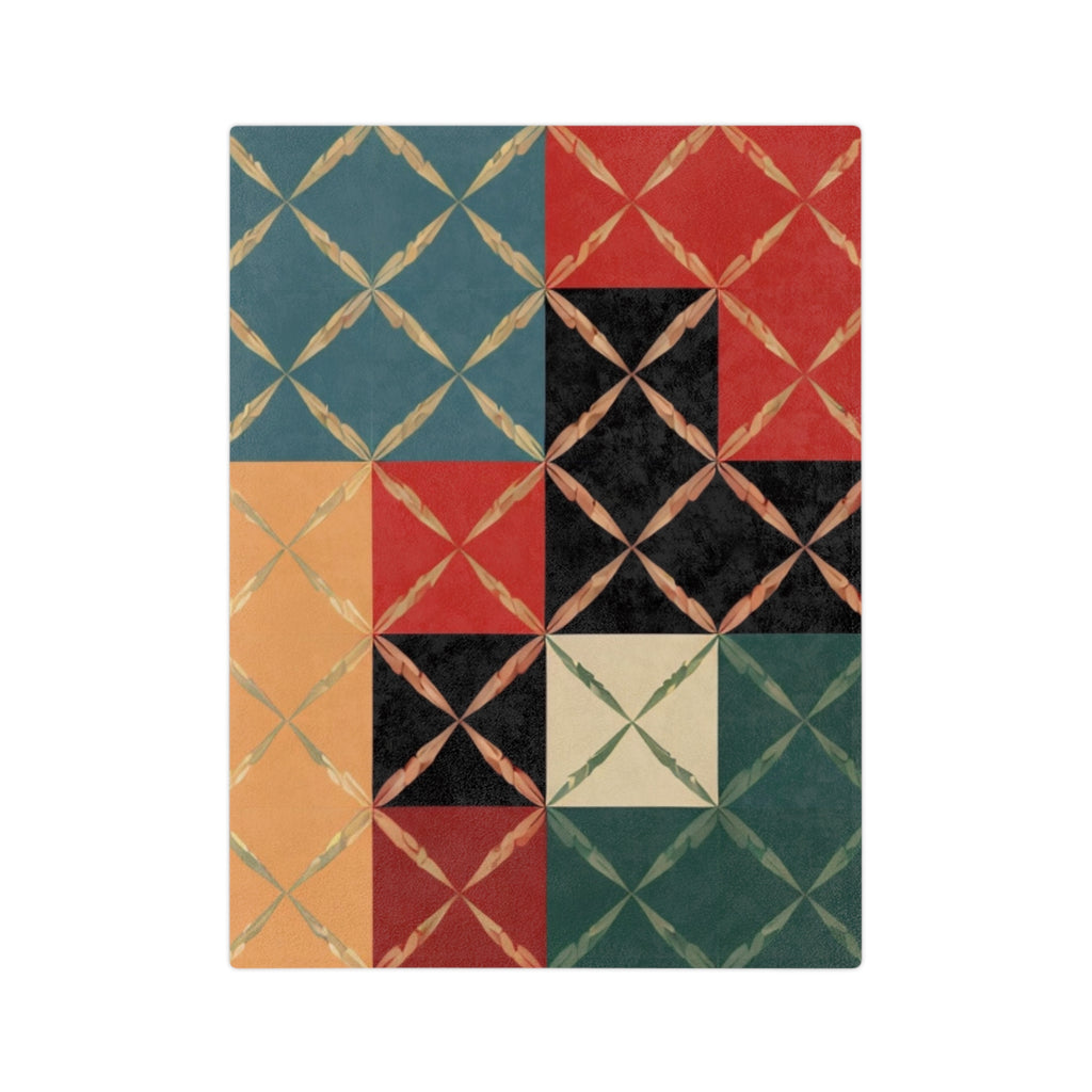 Velveteen — Retro Color Block Plush Throw