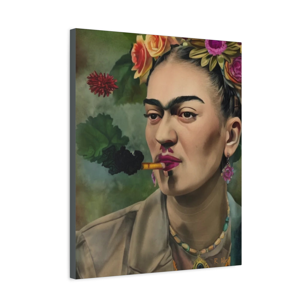 Smoking Portrait — Matte Stretched Canvas Wall Art