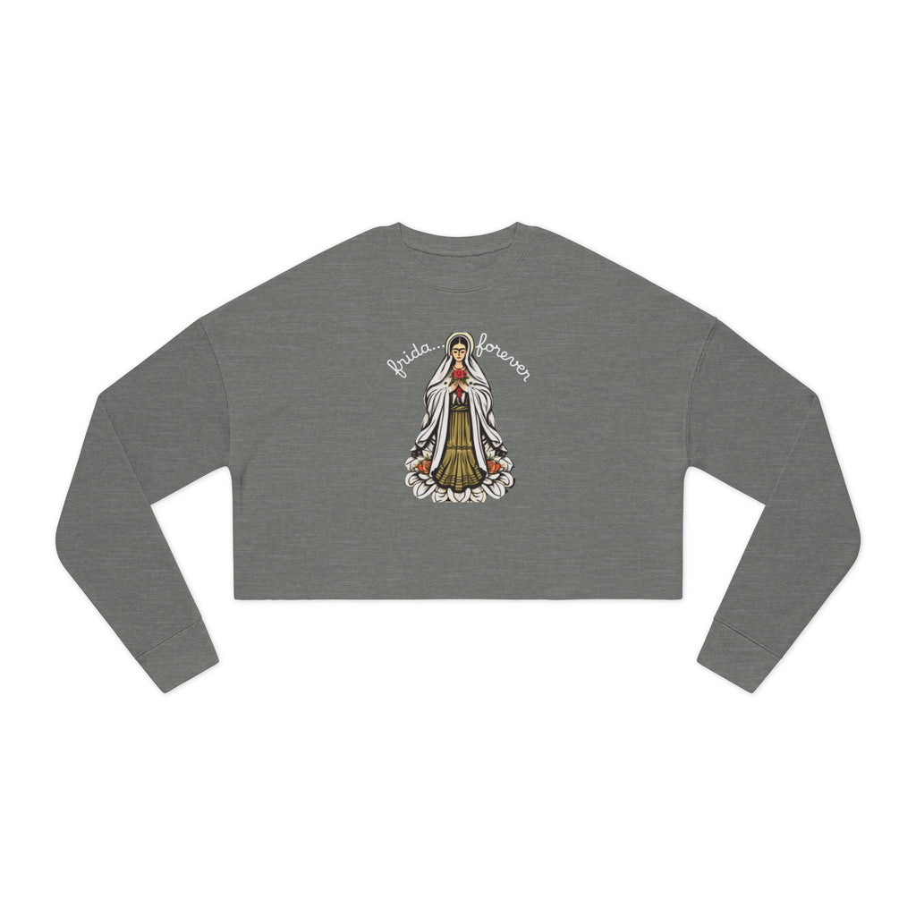 Frida Forever Roadtrip Cropped Sweatshirt — Vintage Camper Girl Graphic