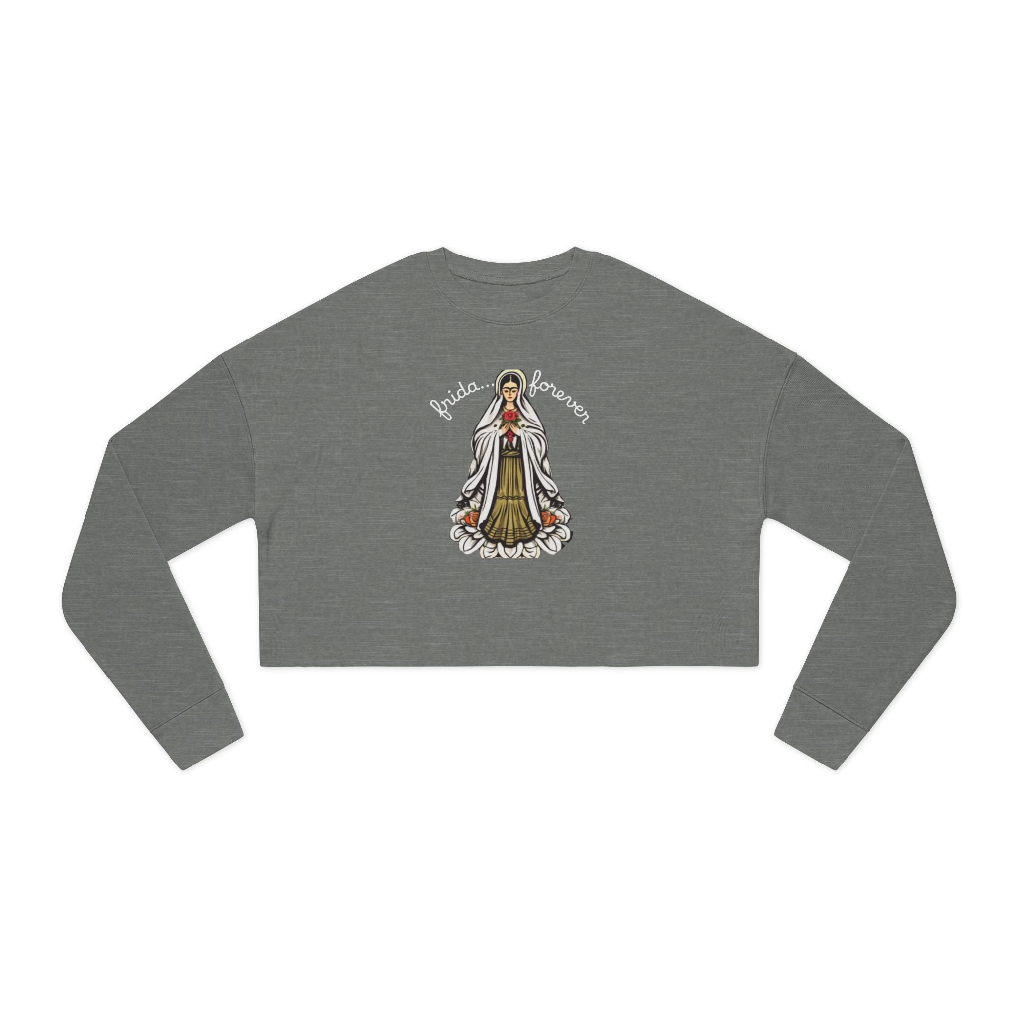 Frida Forever Roadtrip Cropped Sweatshirt — Vintage Camper Girl Graphic