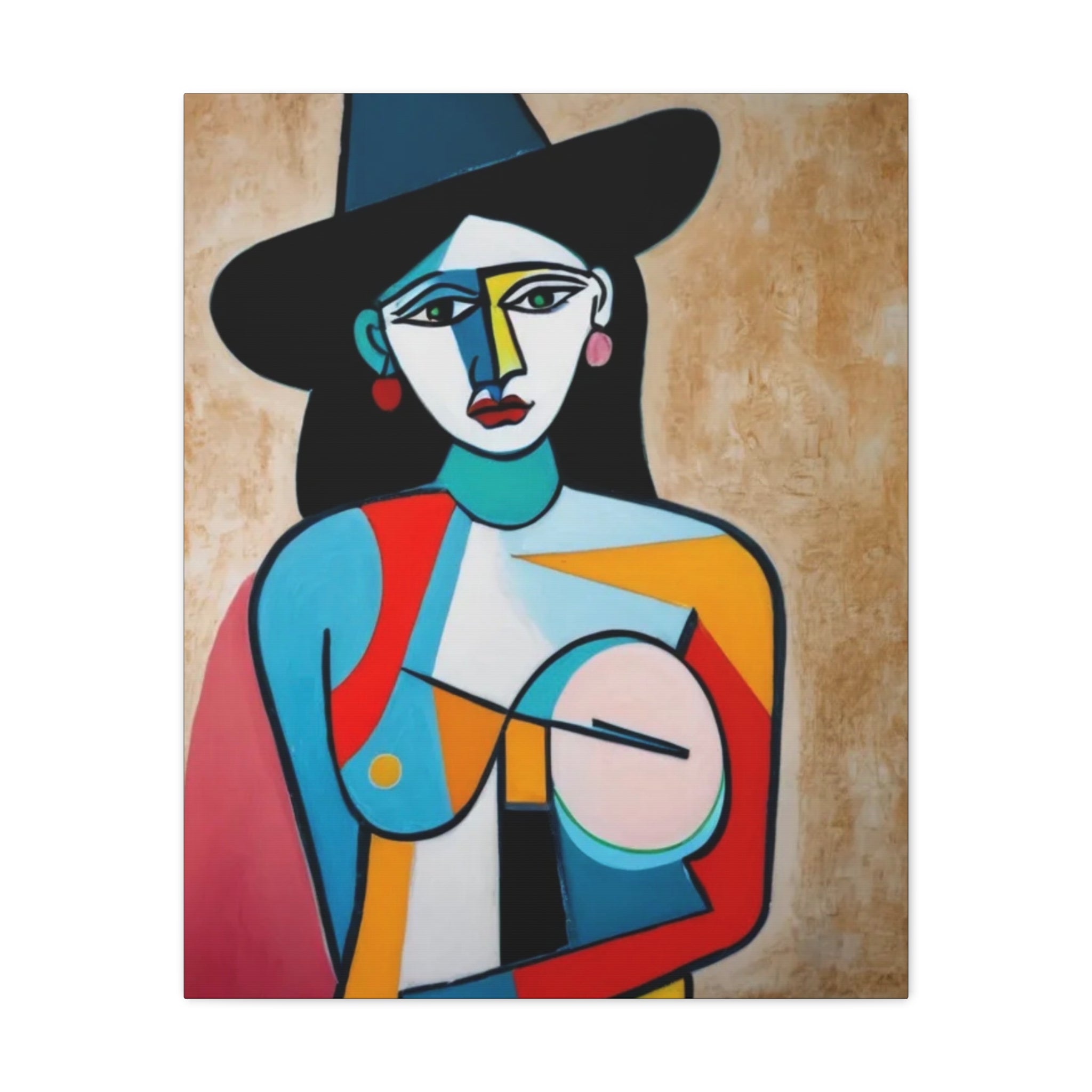 Naked Cowgirl Portrait — Original Canvas Print