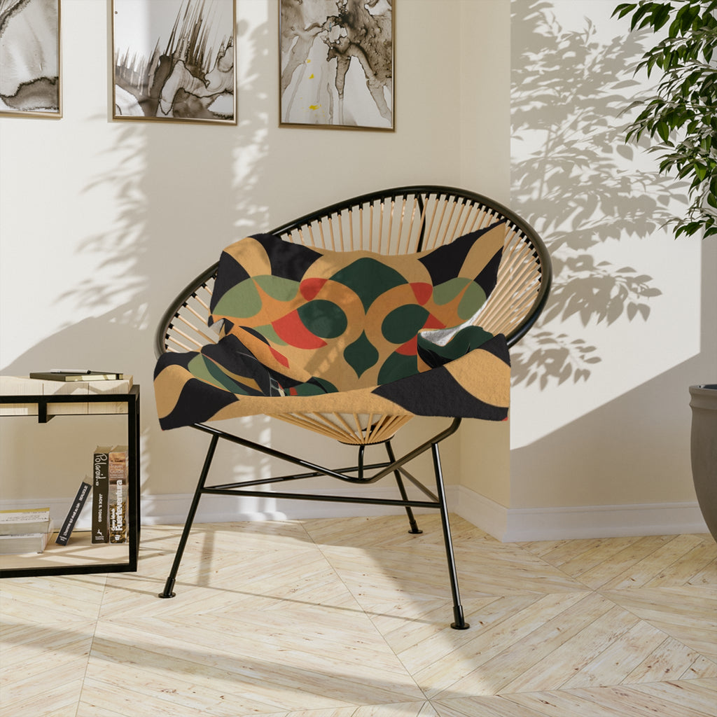 Velveteen Retro Raven Plush Throw