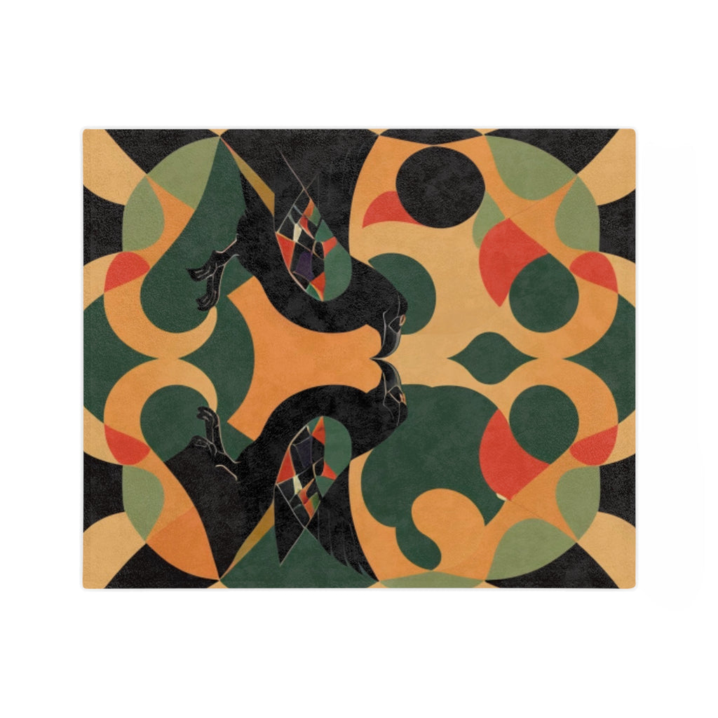 Velveteen Retro Raven Plush Throw