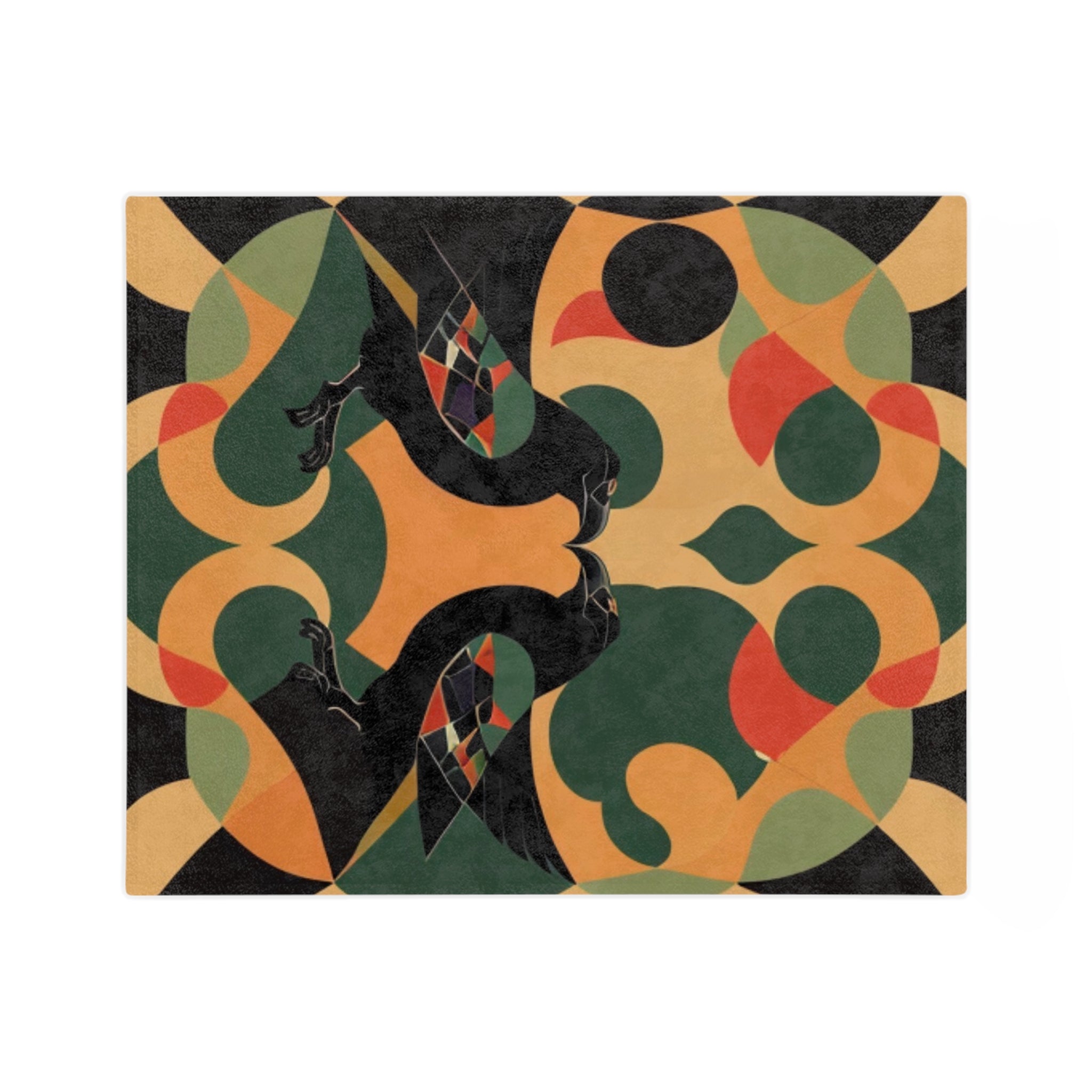 Velveteen Retro Raven Plush Throw