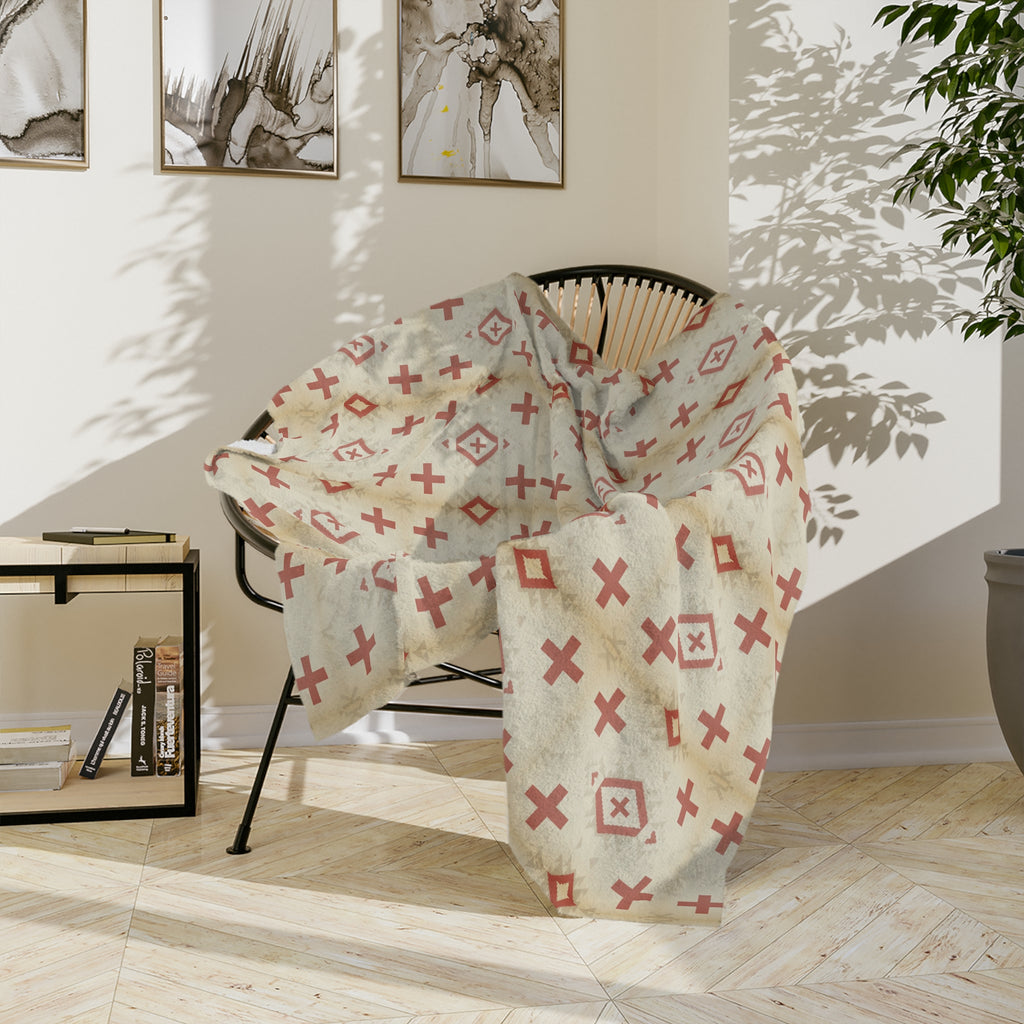 Velveteen Crosses Plush Throw