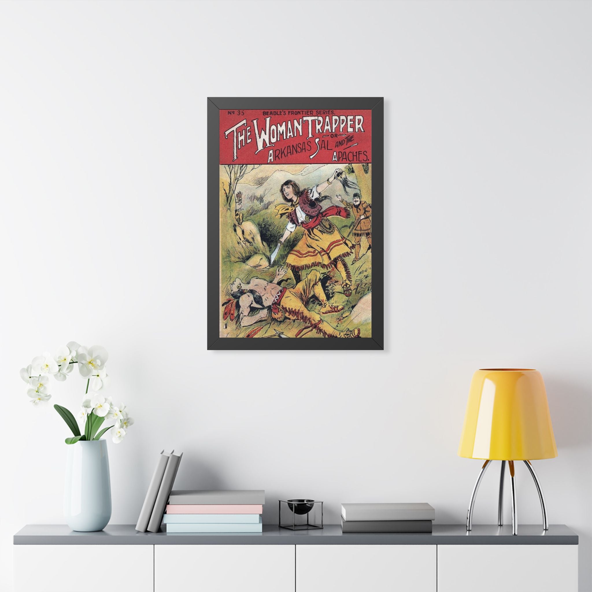 The Woman Trapper Framed Vintage Print