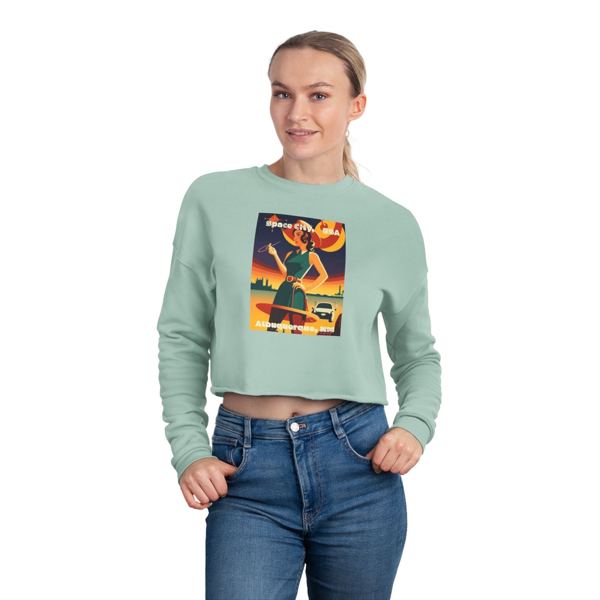 Space City, Albuquerque Roadtrip Cropped Sweatshirt