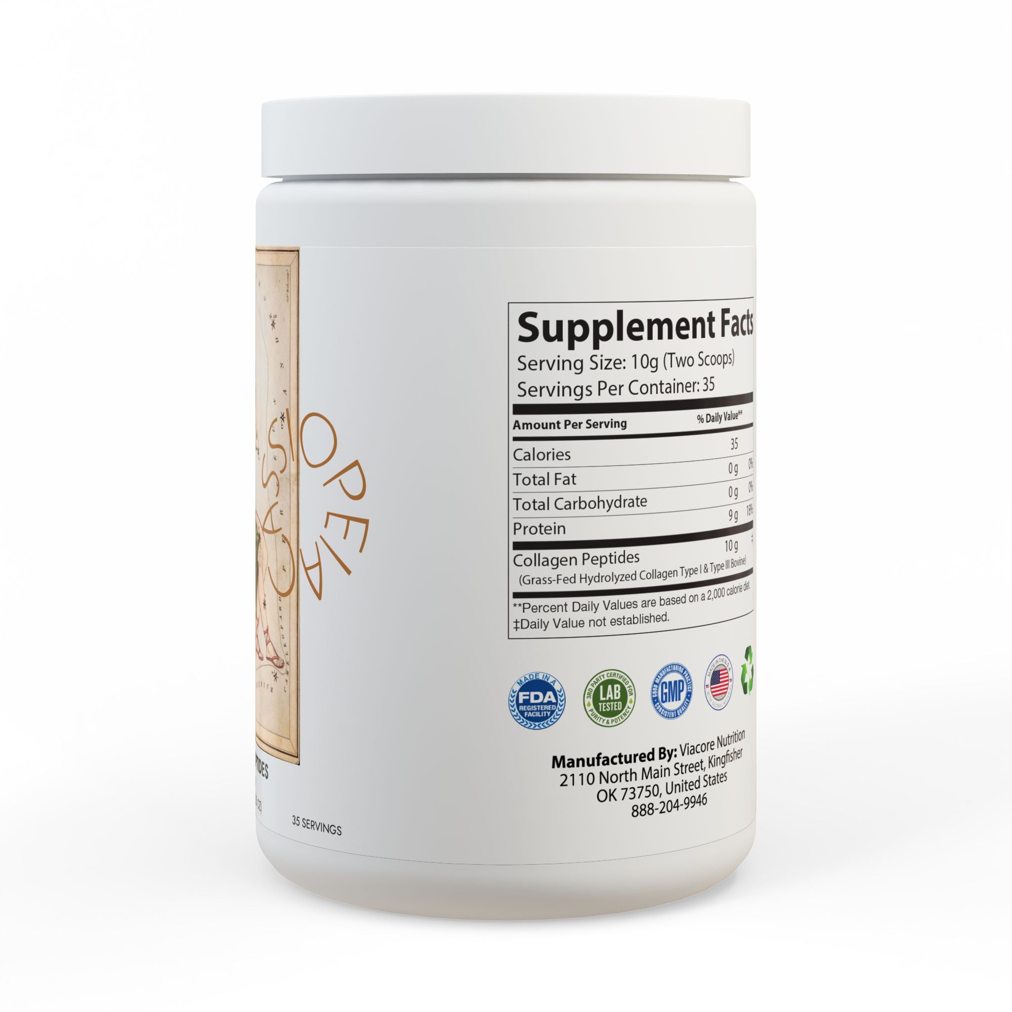 Cassiopeia Collagen Peptides Type I & III Supplement (350g, 12.3oz)