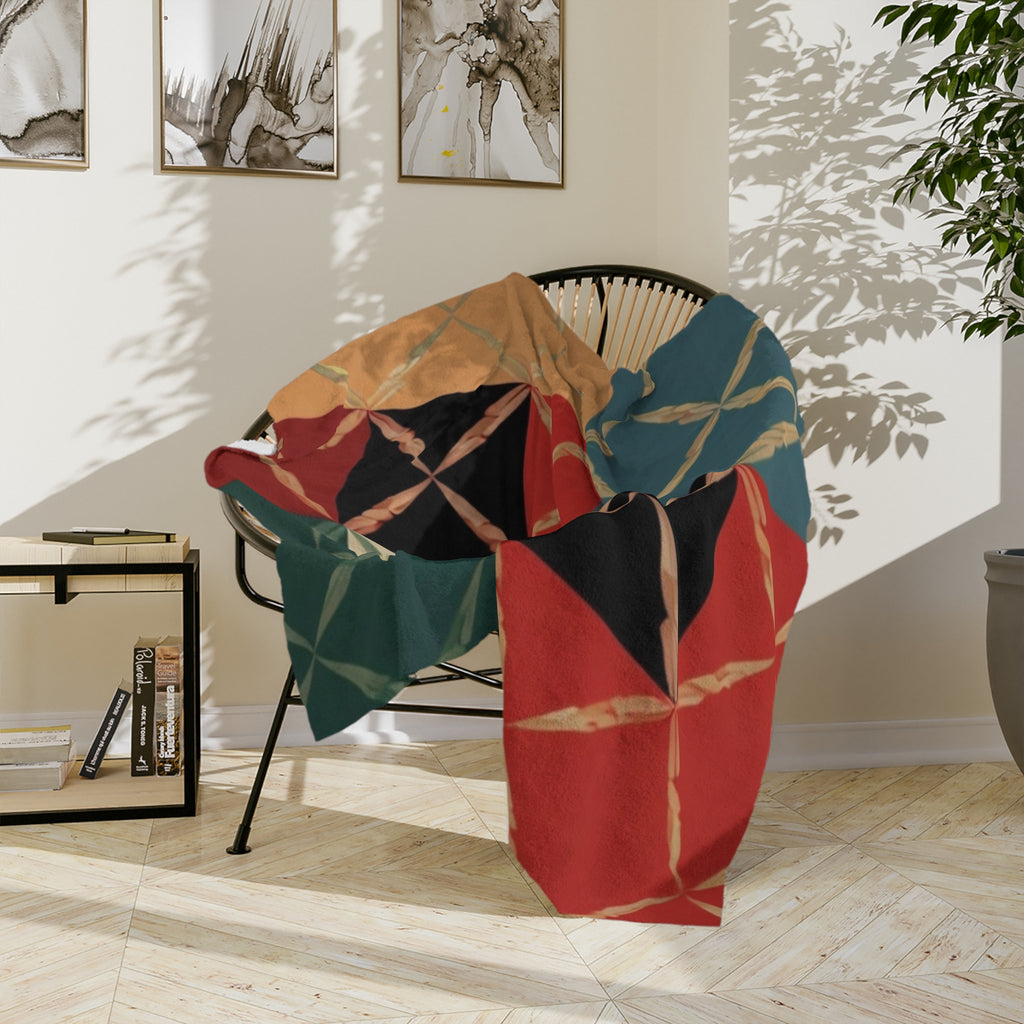 Velveteen — Retro Color Block Plush Throw