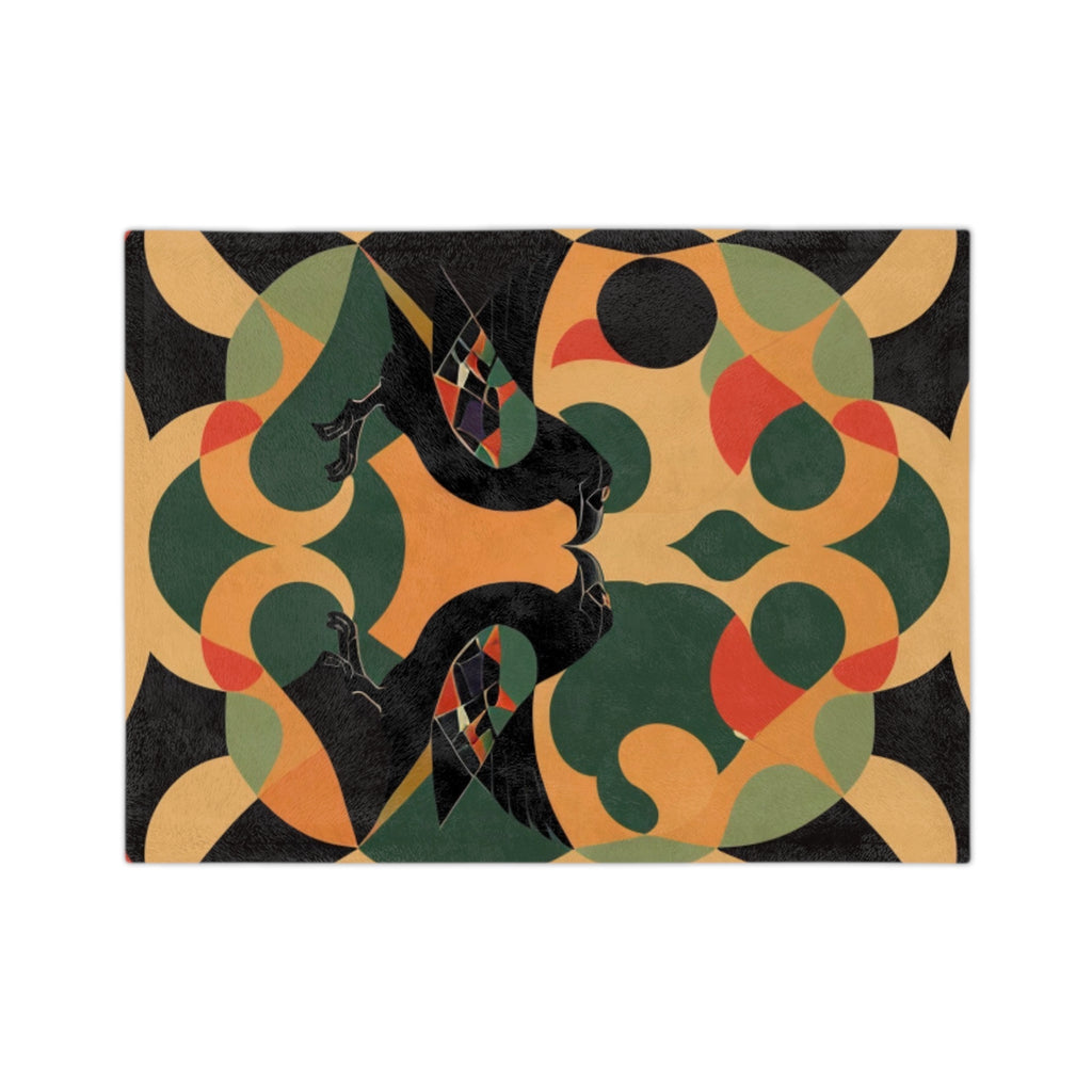 Velveteen Retro Raven Plush Throw