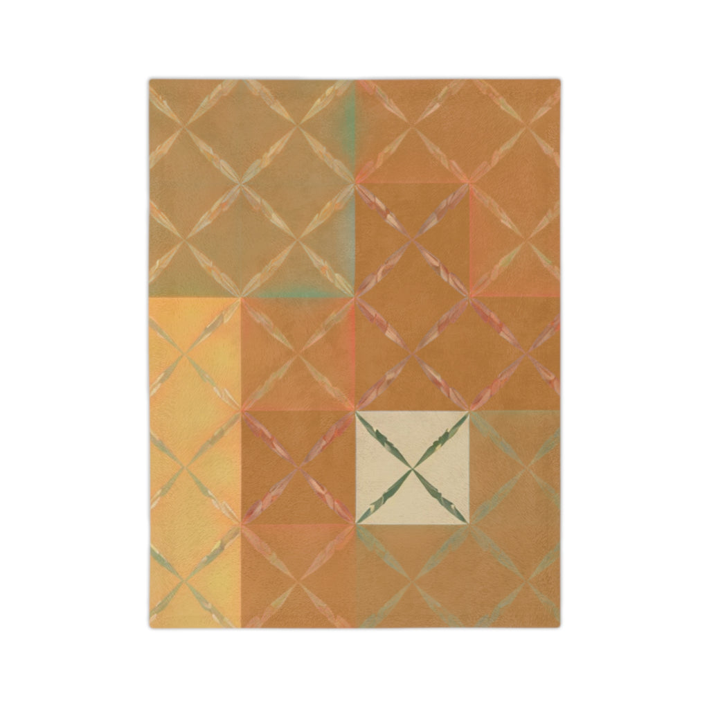 Velveteen Retro Color Block Plush Throw