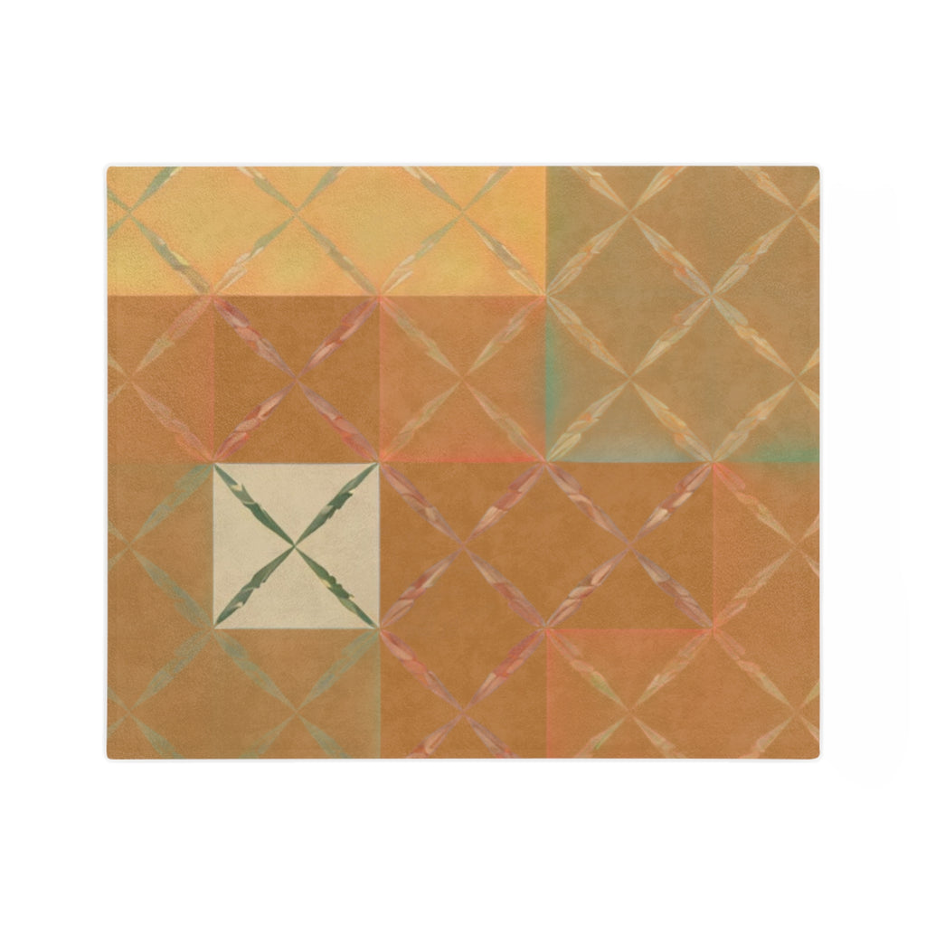 Velveteen Retro Color Block Plush Throw