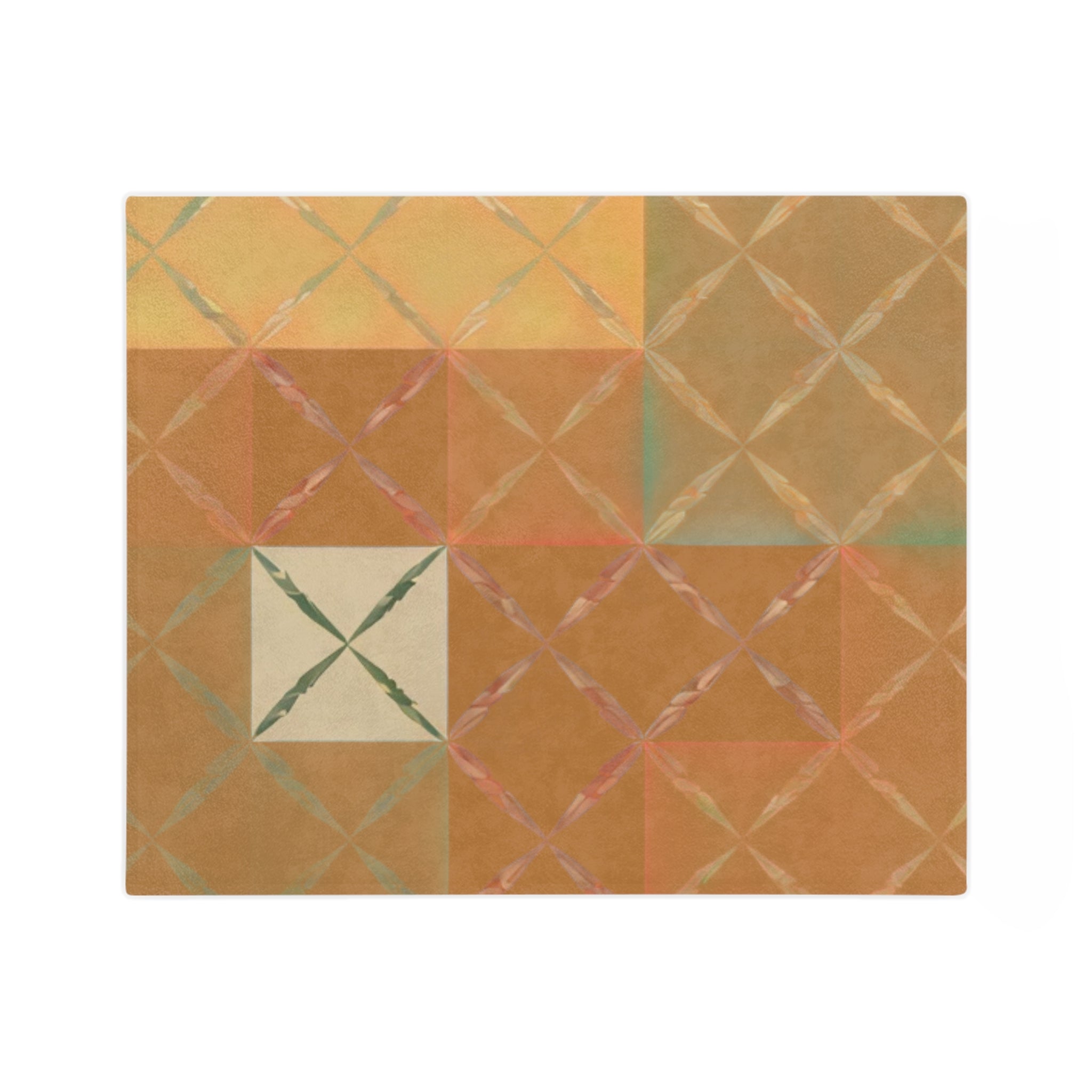 Velveteen Retro Color Block Plush Throw