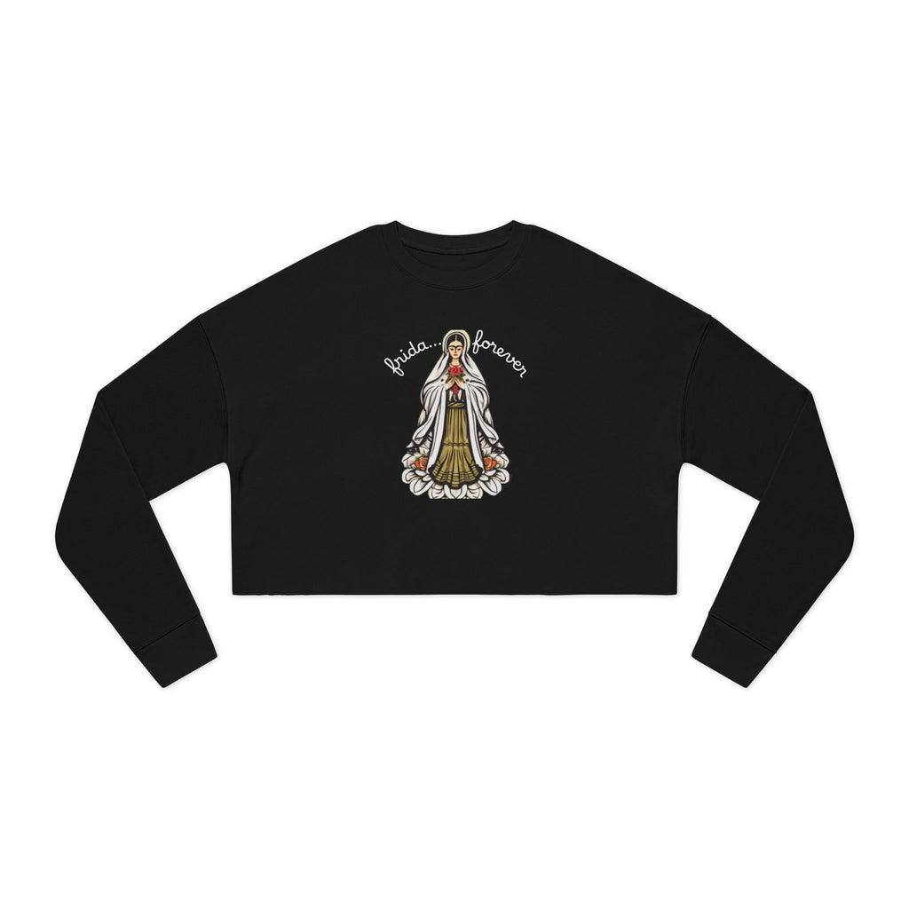 Frida Forever Roadtrip Cropped Sweatshirt — Vintage Camper Girl Graphic