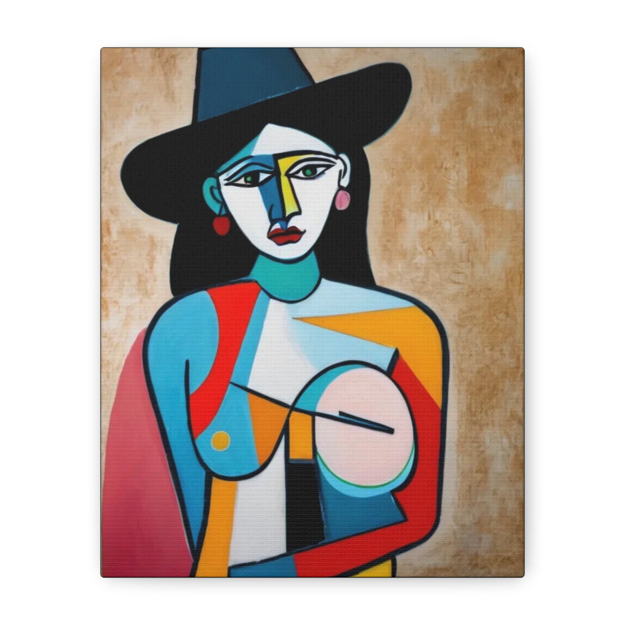 Naked Cowgirl Portrait — Original Canvas Print