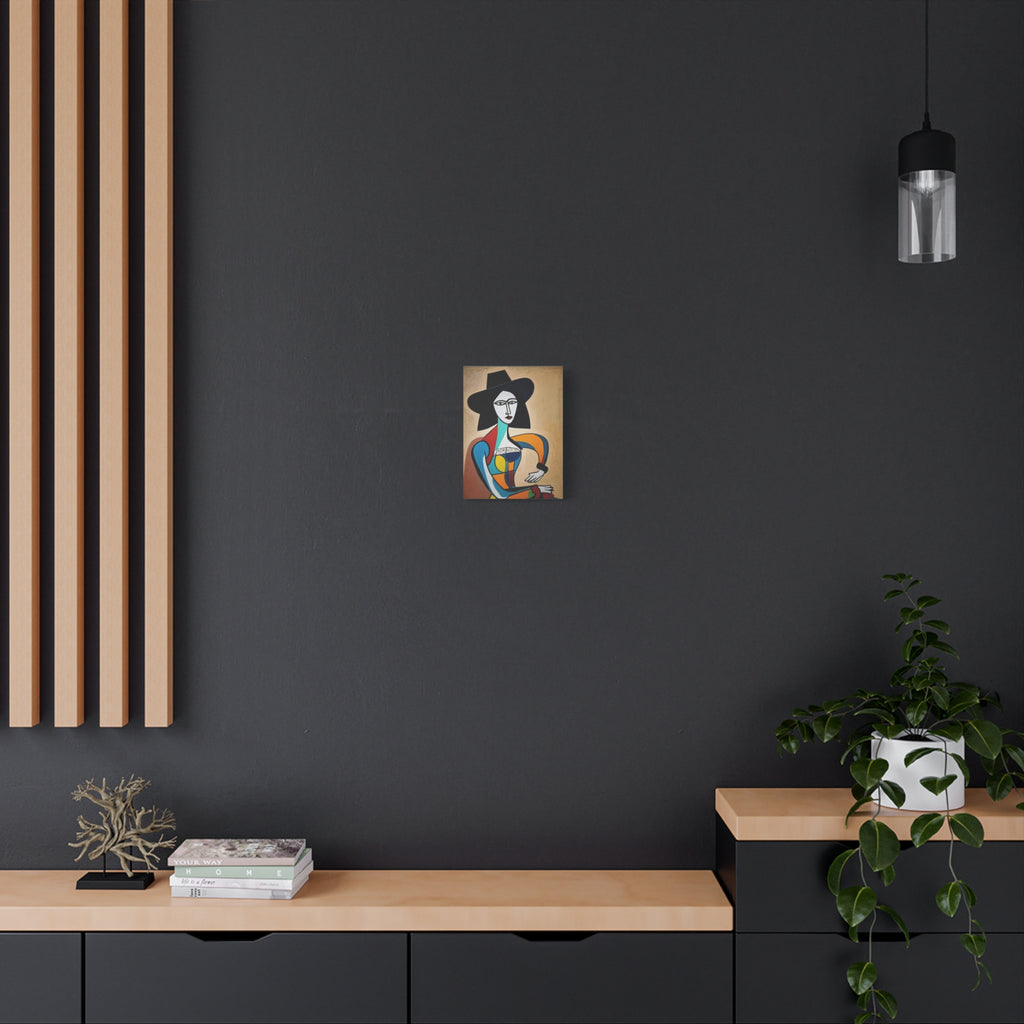 Sitting Cowgirl Portrait — Matte Stretched Canvas