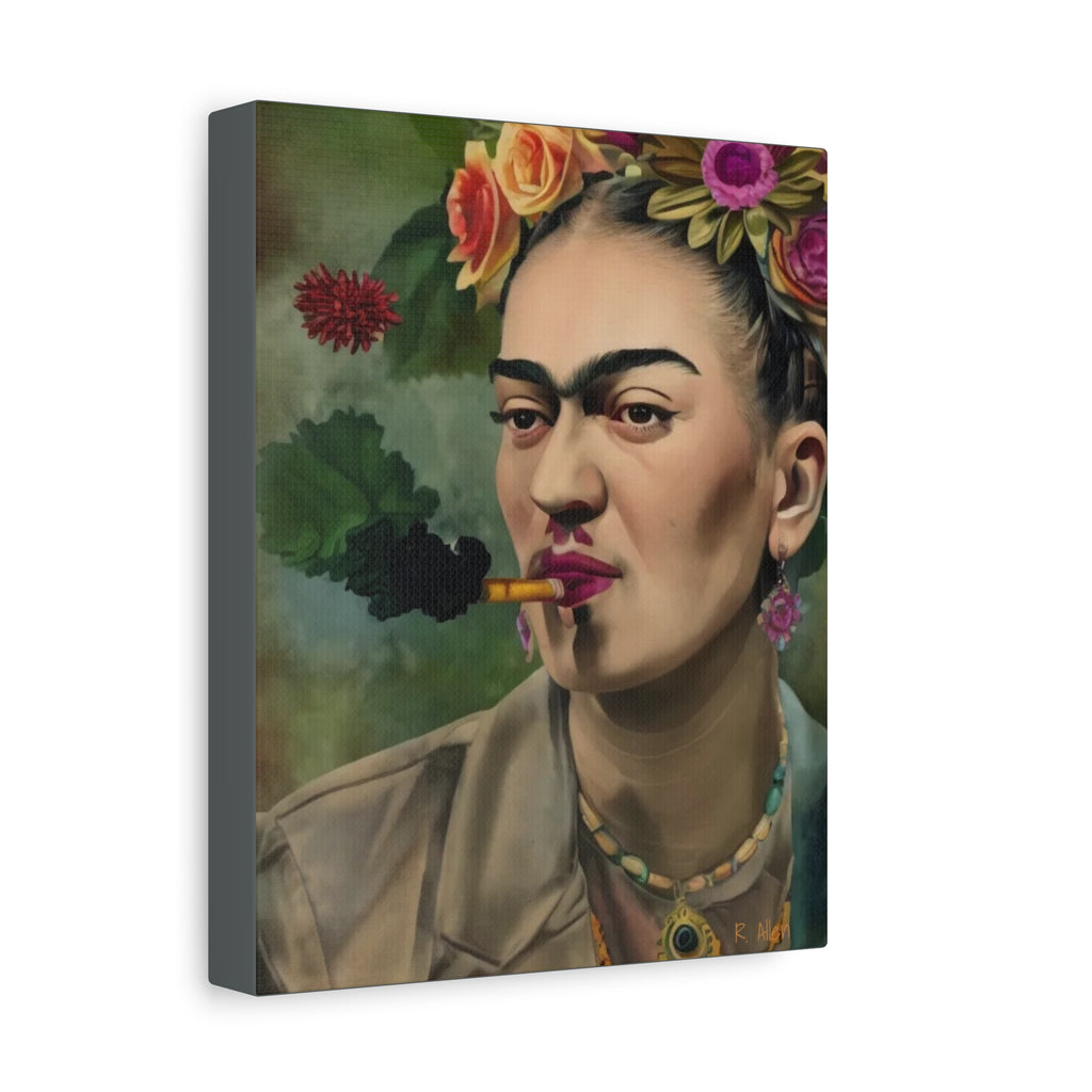 Smoking Portrait — Matte Stretched Canvas Wall Art