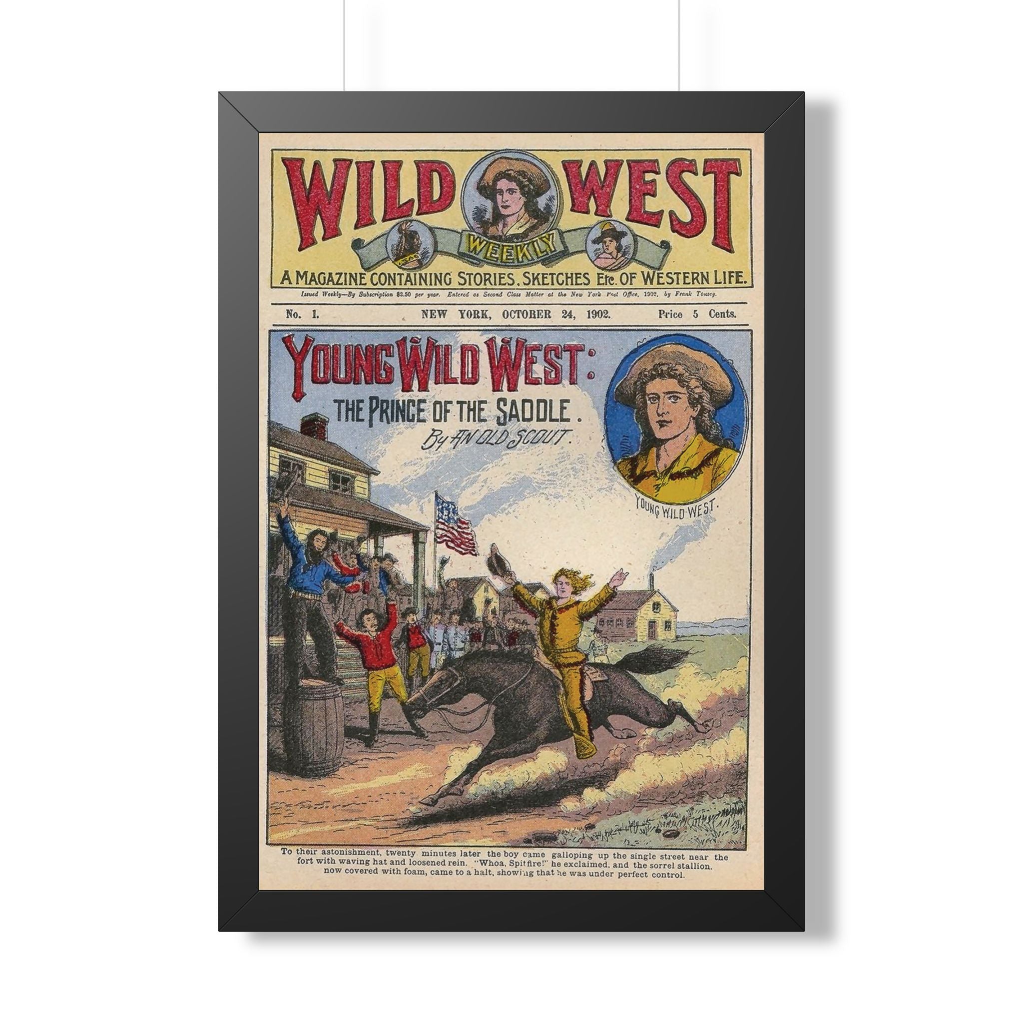 Wild West Framed Vintage  Print