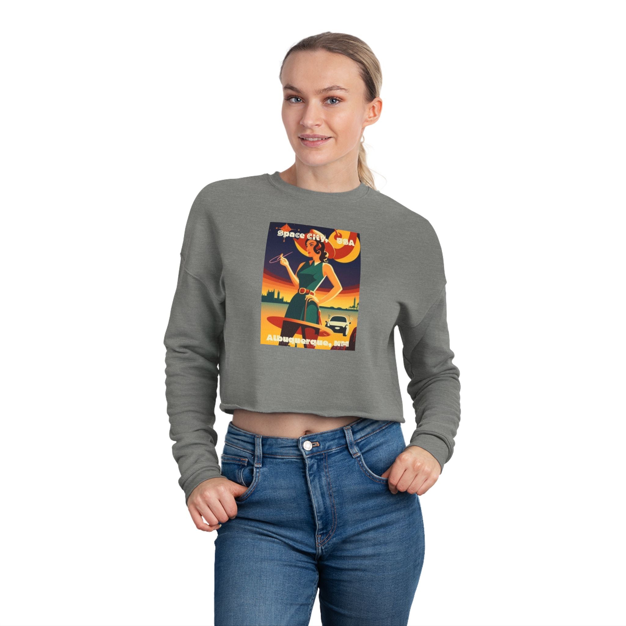Space City, Albuquerque Roadtrip Cropped Sweatshirt