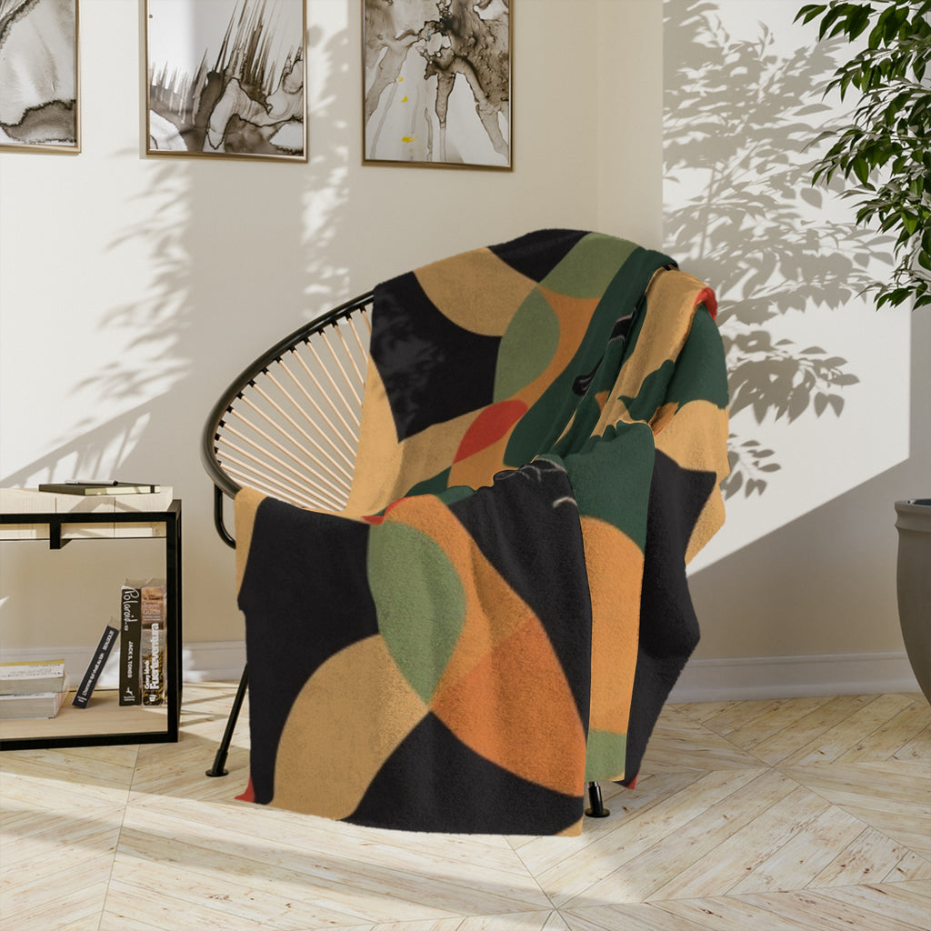 Velveteen Retro Raven Plush Throw