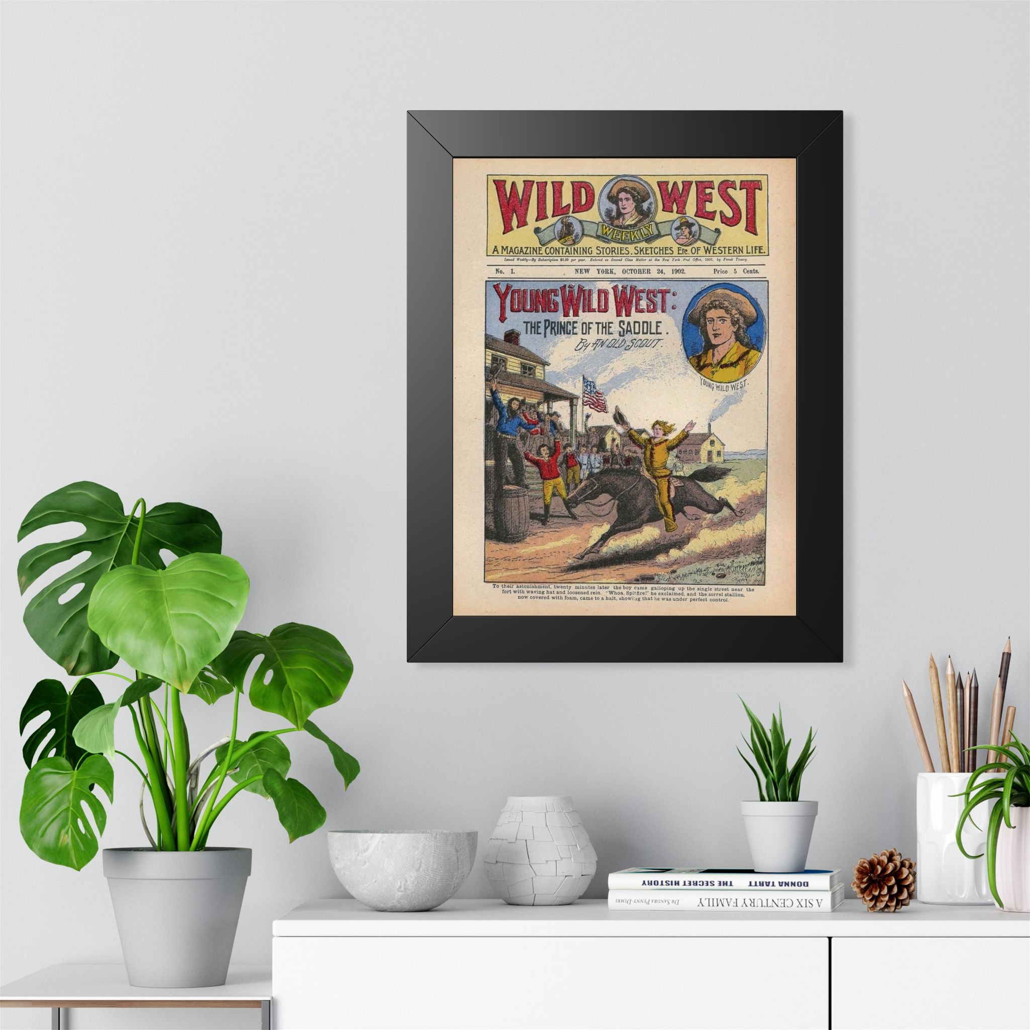 Wild West Framed Vintage  Print