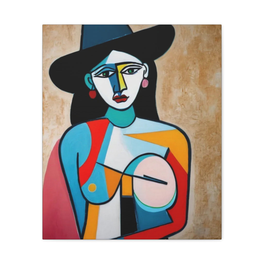 Naked Cowgirl Portrait — Original Canvas Print