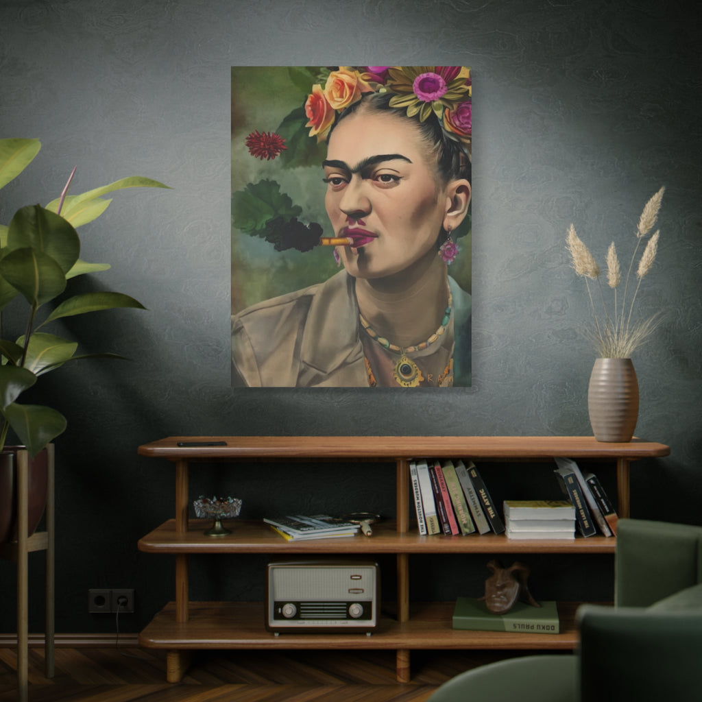 Smoking Portrait — Matte Stretched Canvas Wall Art