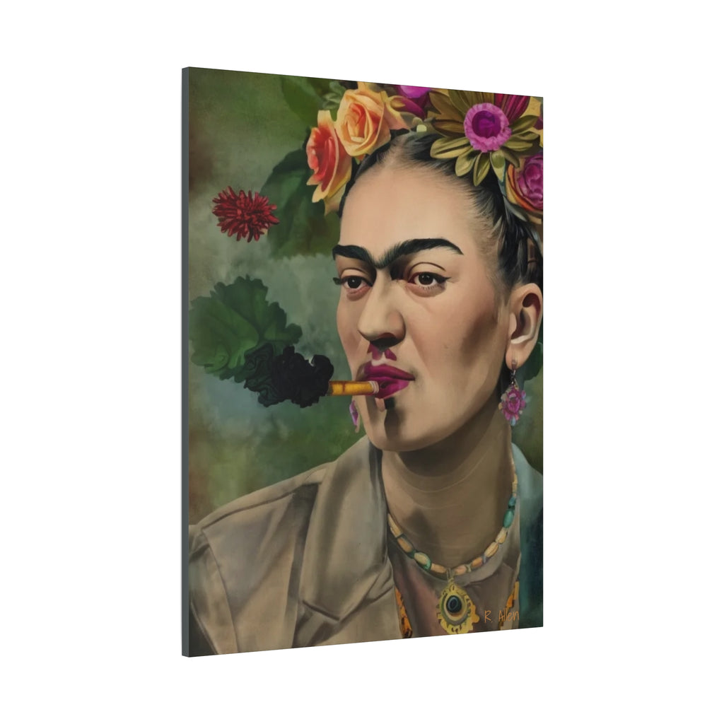 Smoking Portrait — Matte Stretched Canvas Wall Art