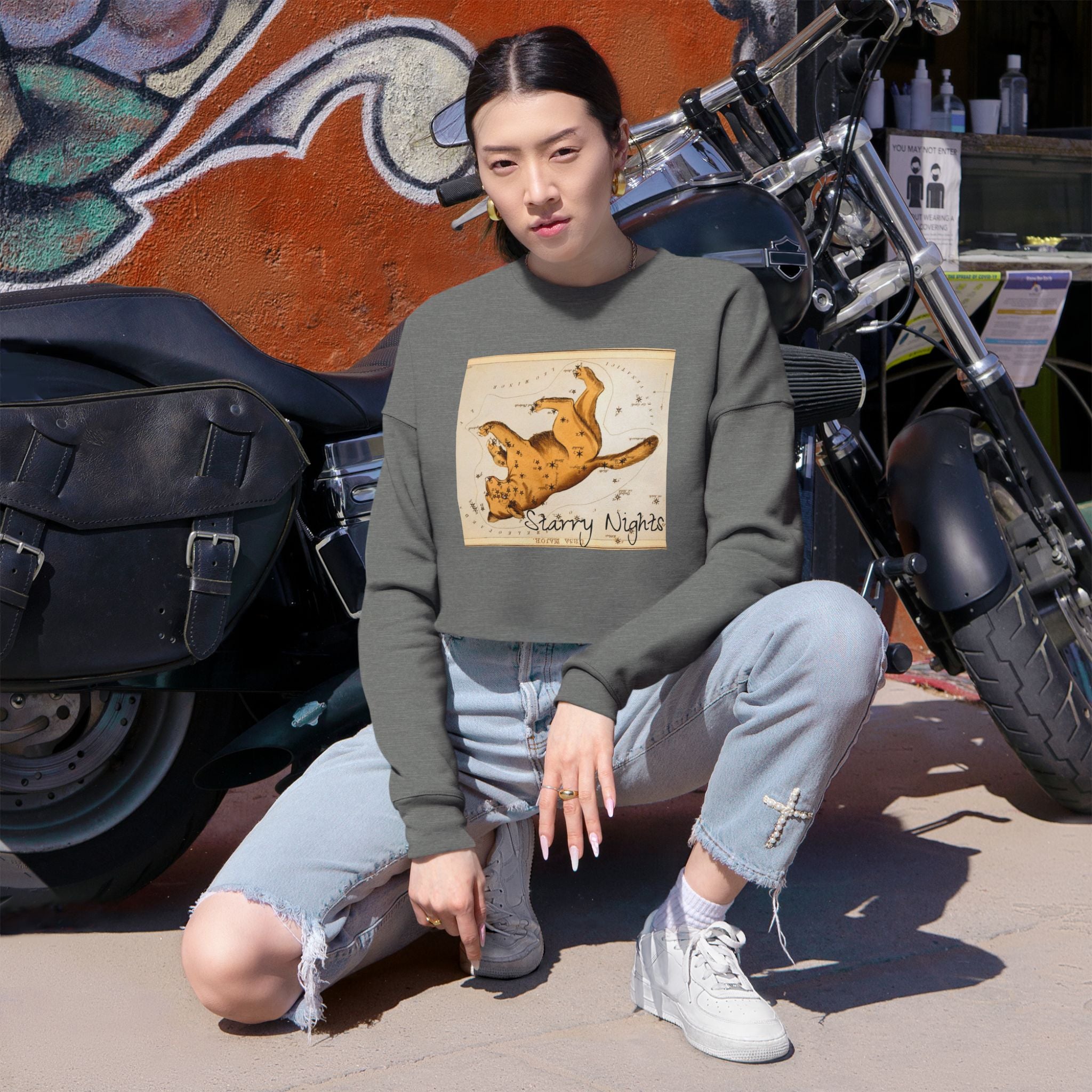 Starry Nights Roadtrip Cropped Sweatshirt