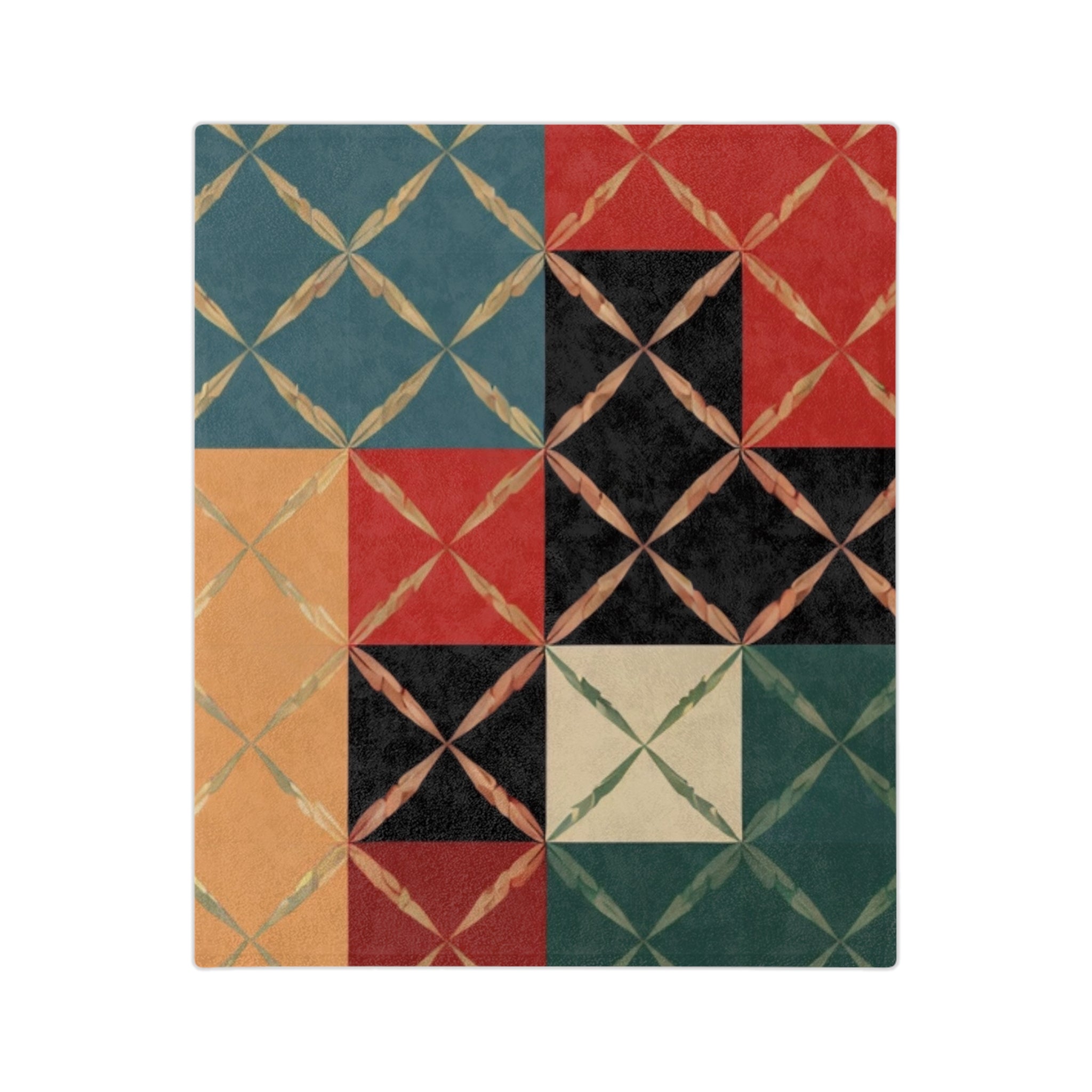 Velveteen — Retro Color Block Plush Throw