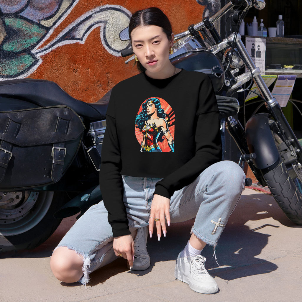 Vintage Comic Crop Sweatshirt