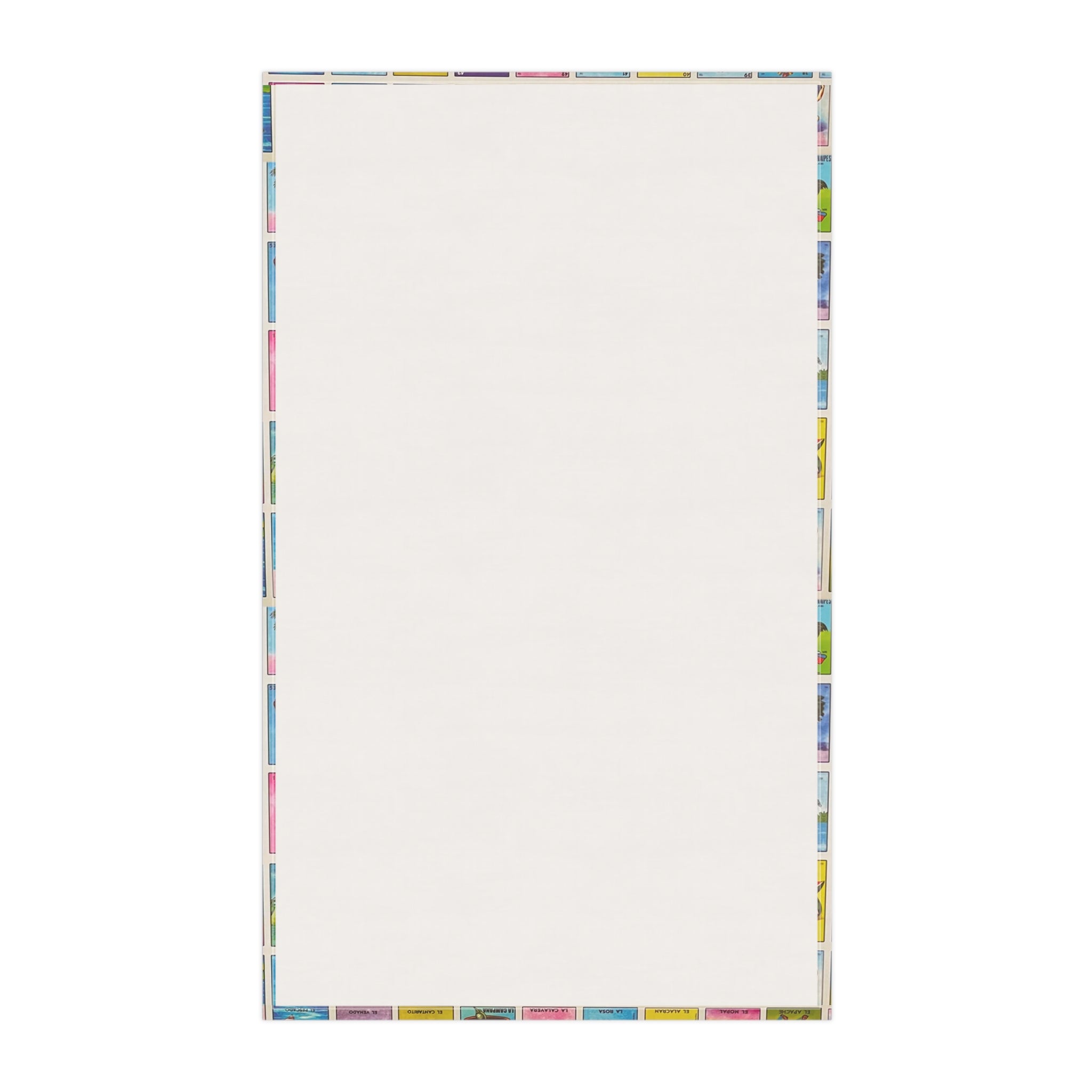 Lotería Bingo Tile Cotton Tea Towel — Colorful Mexican Game Pattern Kitchen Towel