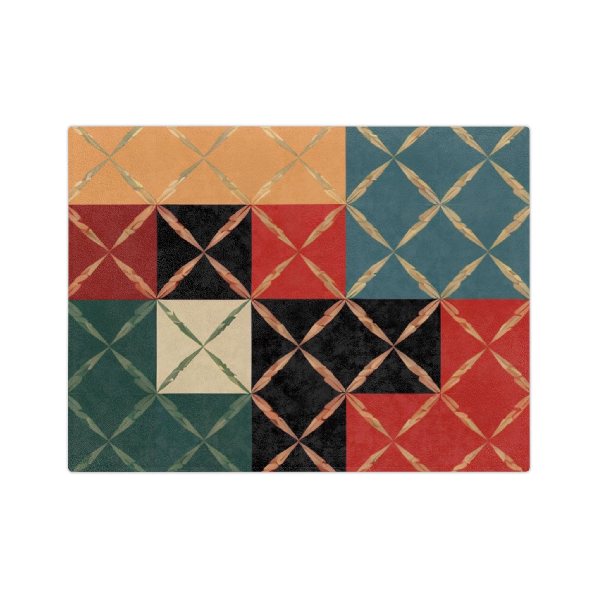 Velveteen — Retro Color Block Plush Throw