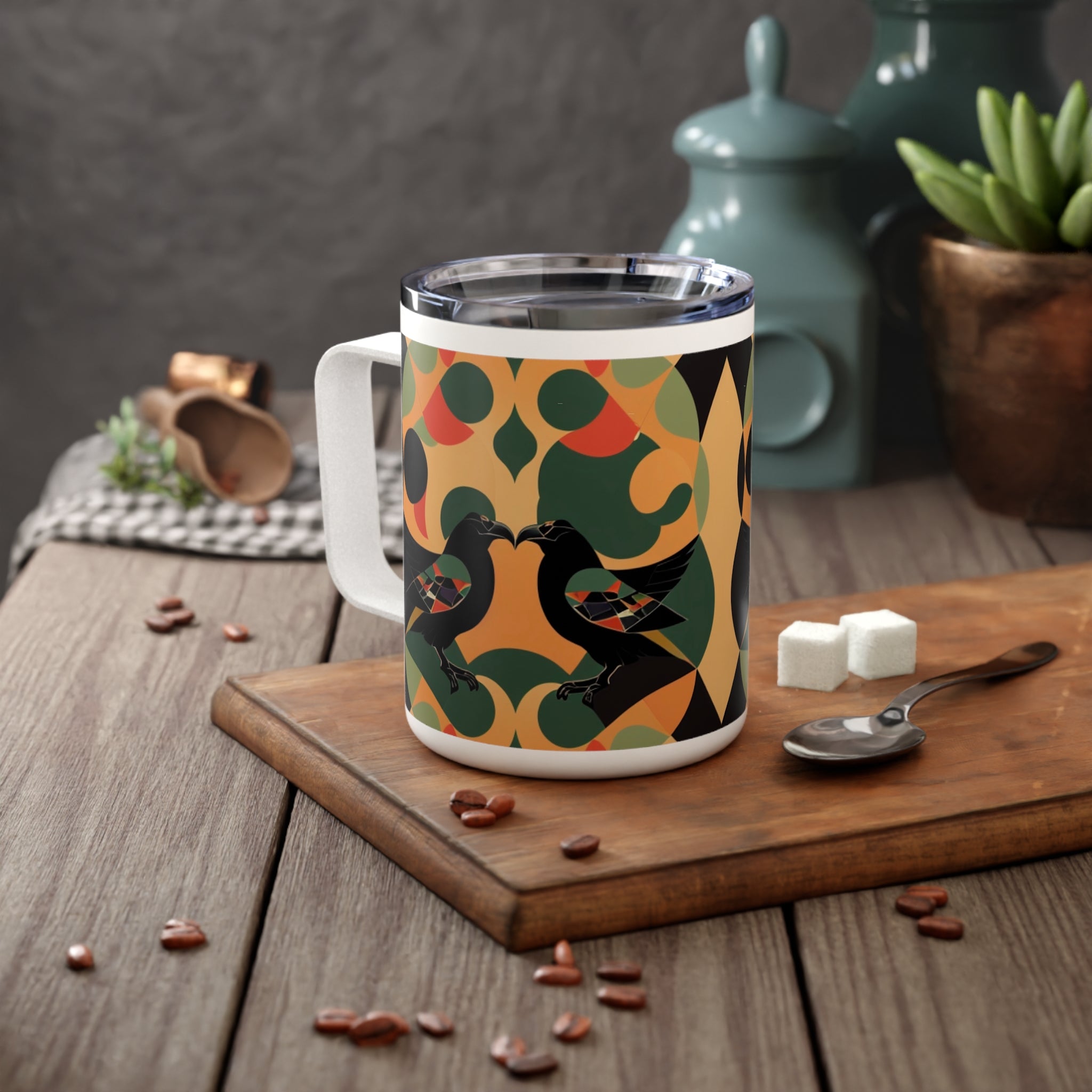 Kissing Ravens 10oz Insulated Travel Mug