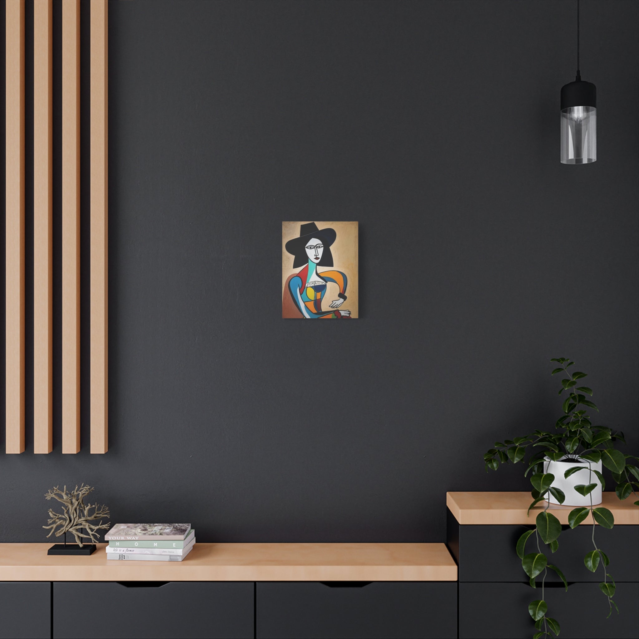 Sitting Cowgirl Portrait — Matte Stretched Canvas