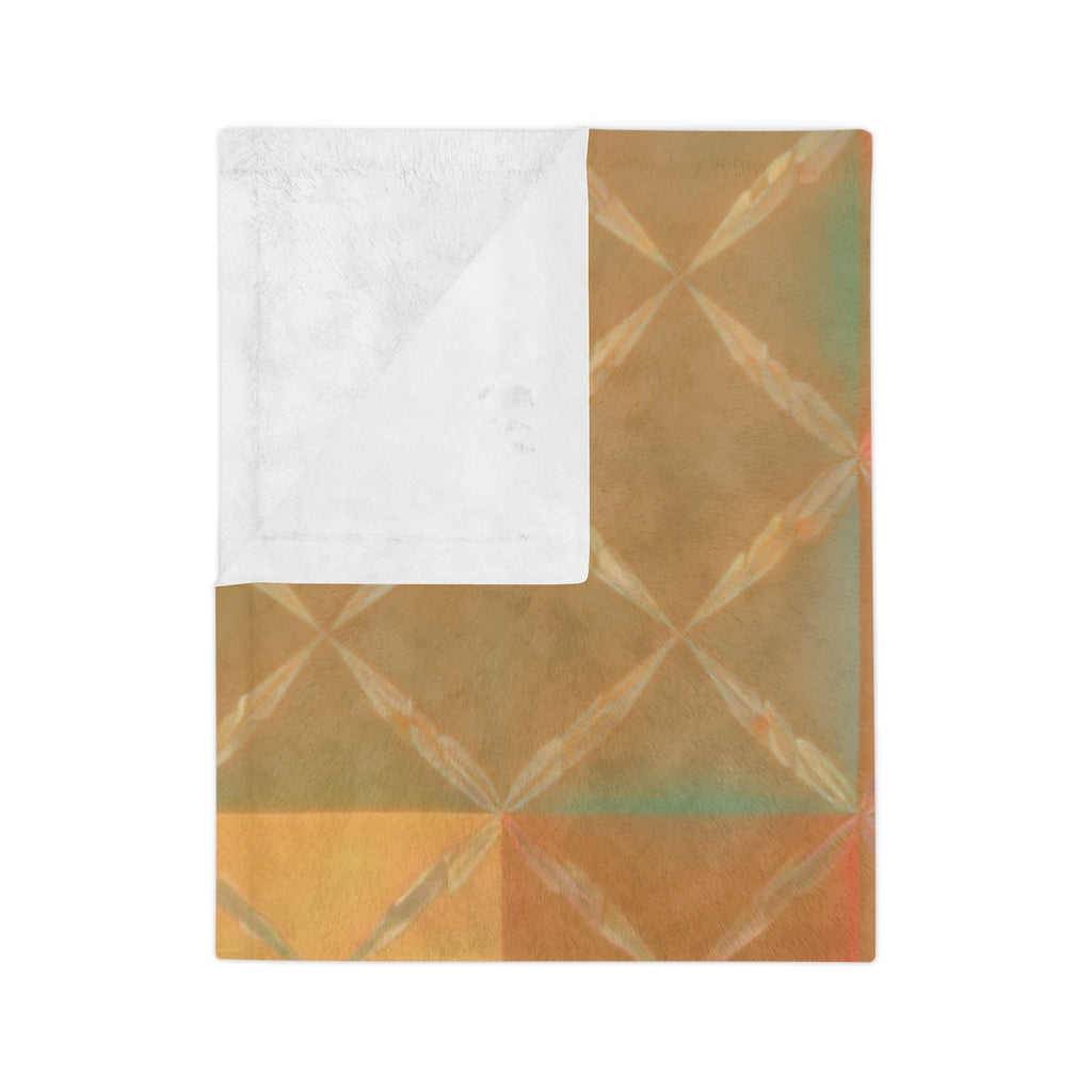 Velveteen Retro Color Block Plush Throw