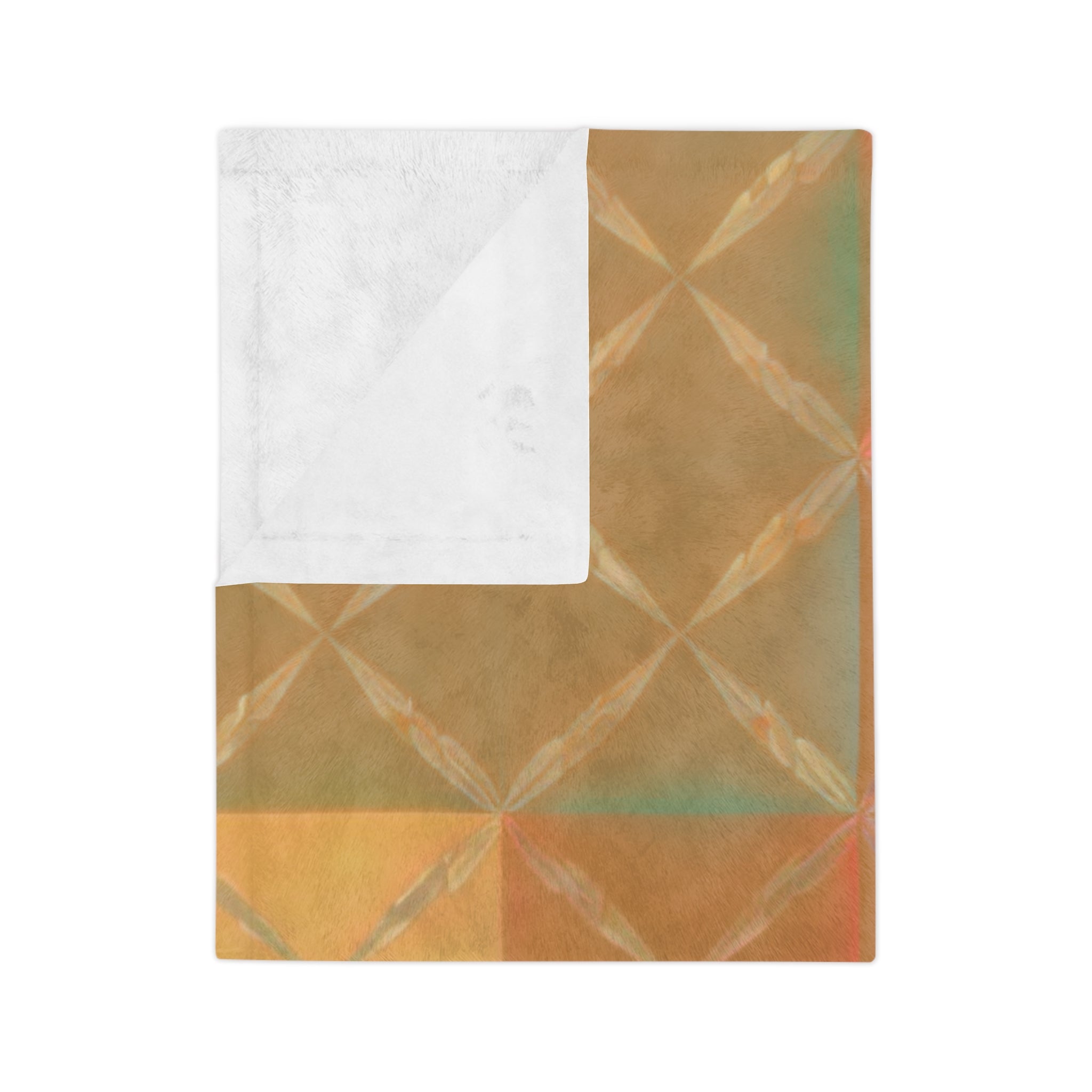 Velveteen Retro Color Block Plush Throw