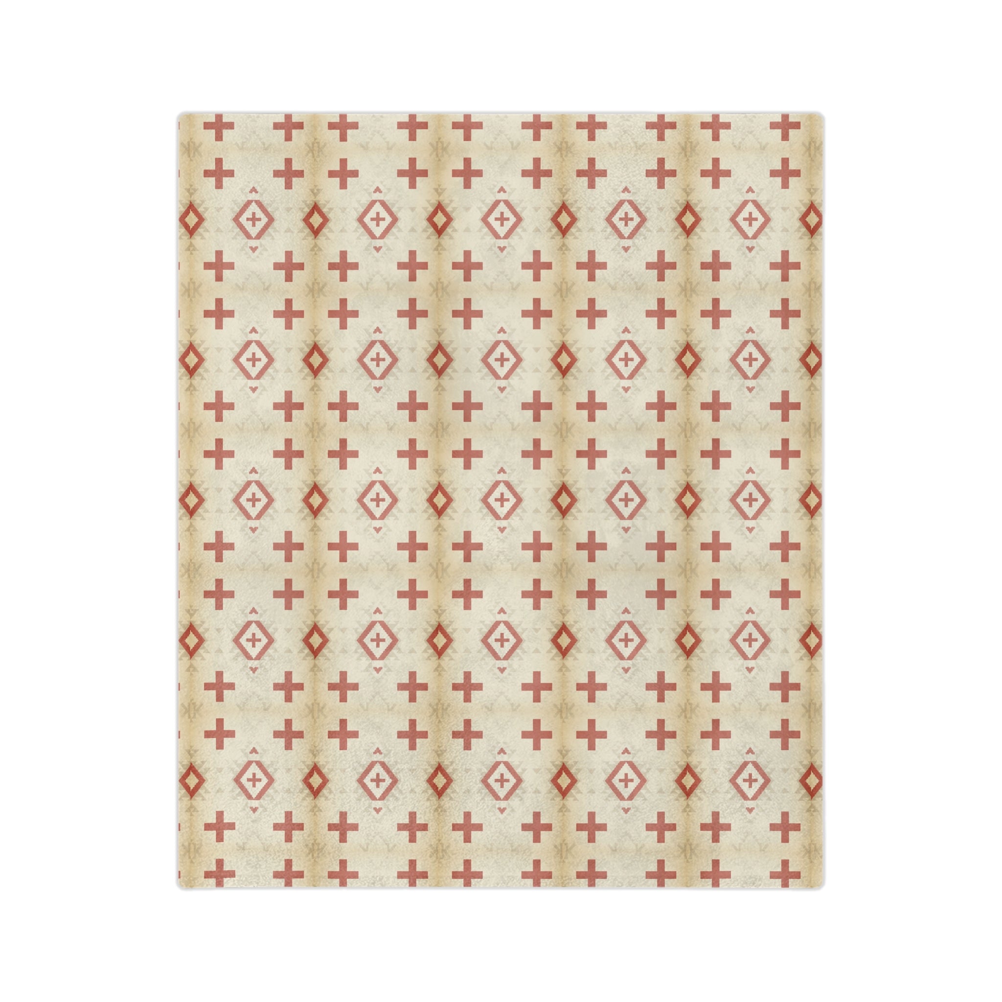Velveteen Crosses Plush Throw