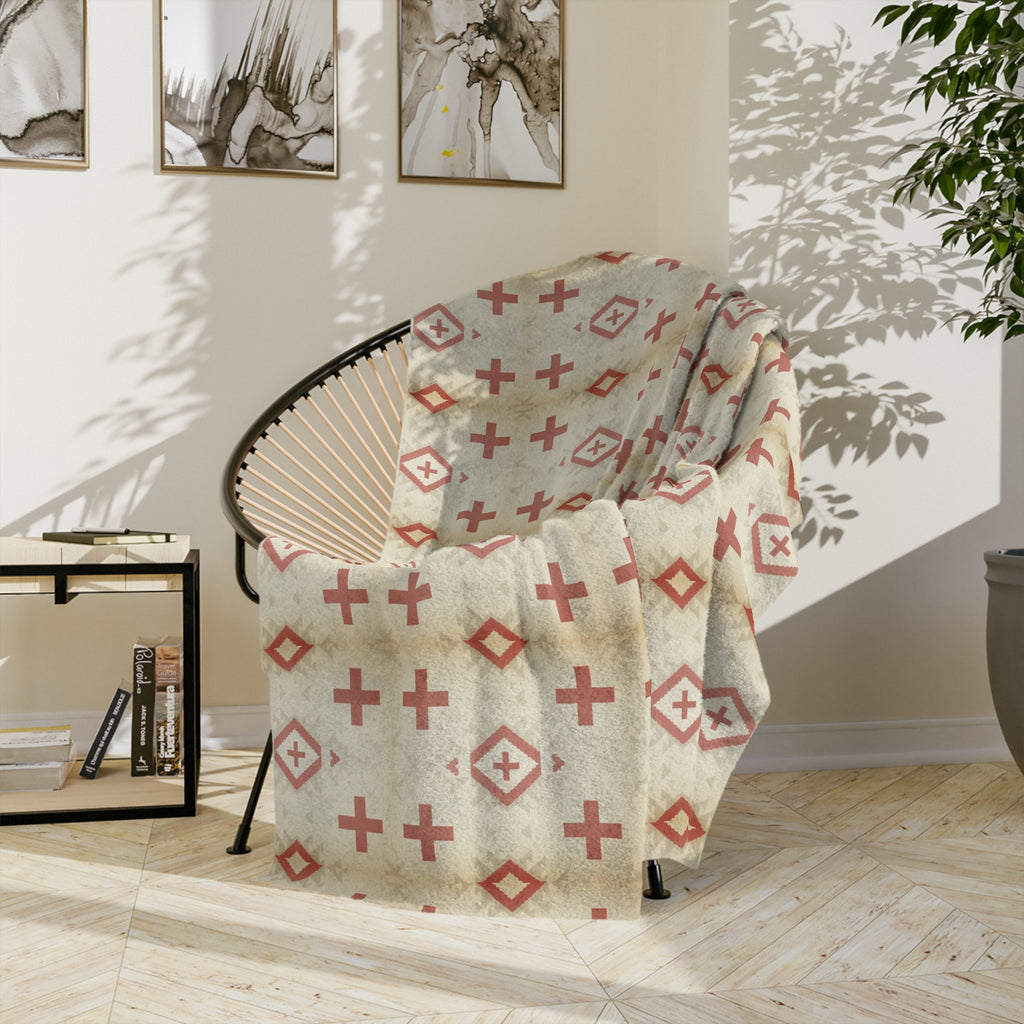 Velveteen Crosses Plush Throw