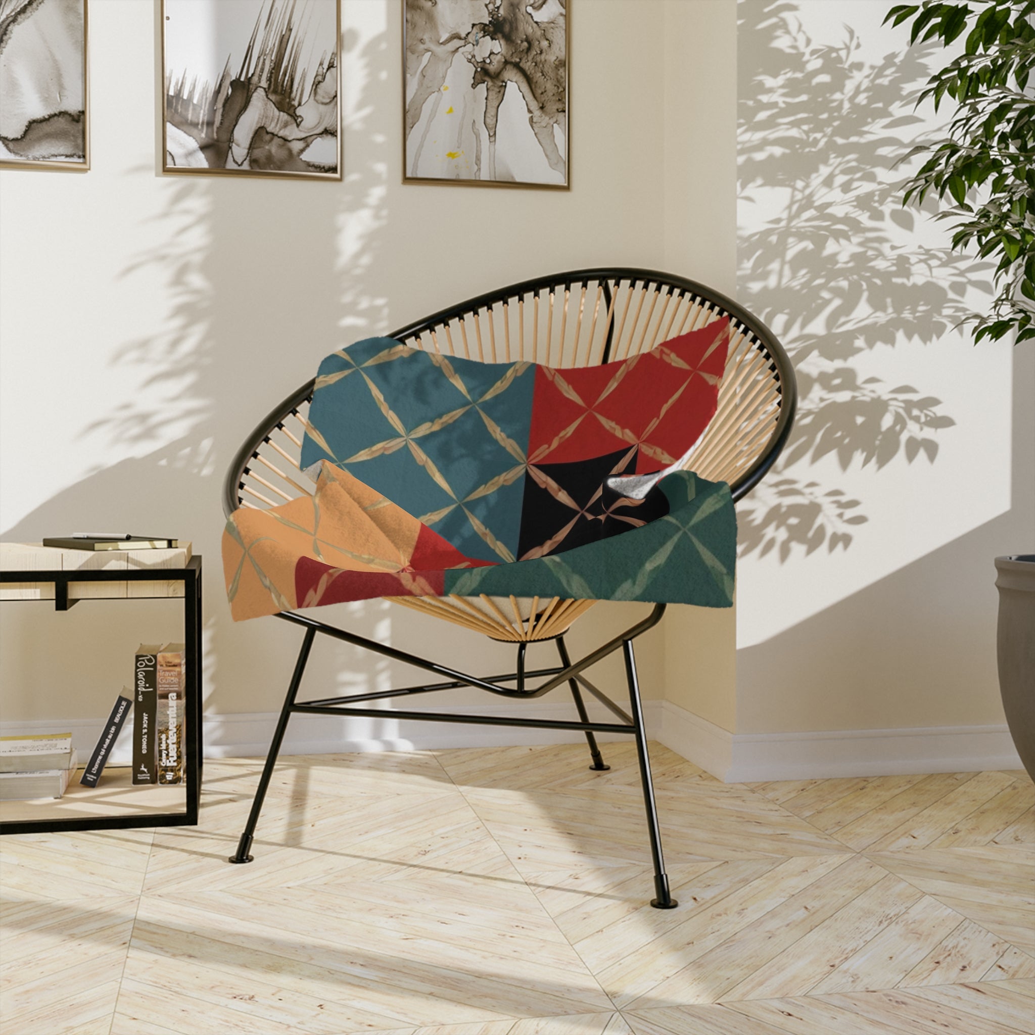 Velveteen — Retro Color Block Plush Throw