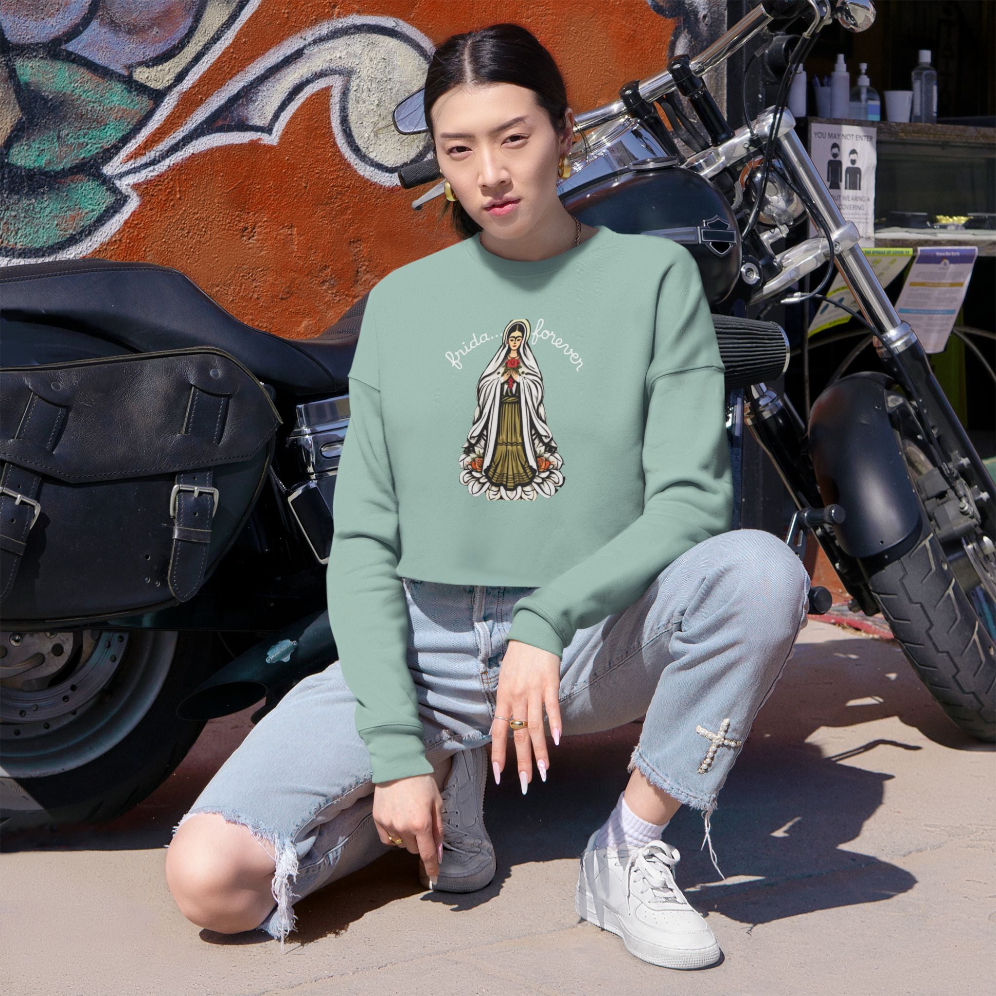 Frida Forever Roadtrip Cropped Sweatshirt