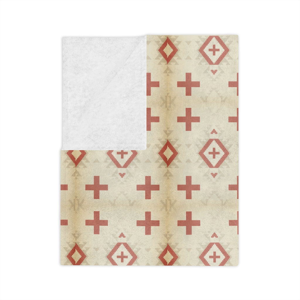 Velveteen Crosses Plush Throw
