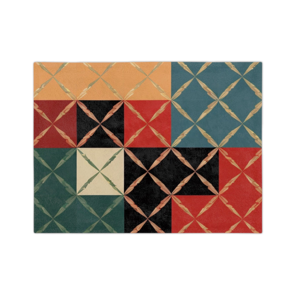 Velveteen — Retro Color Block Plush Throw