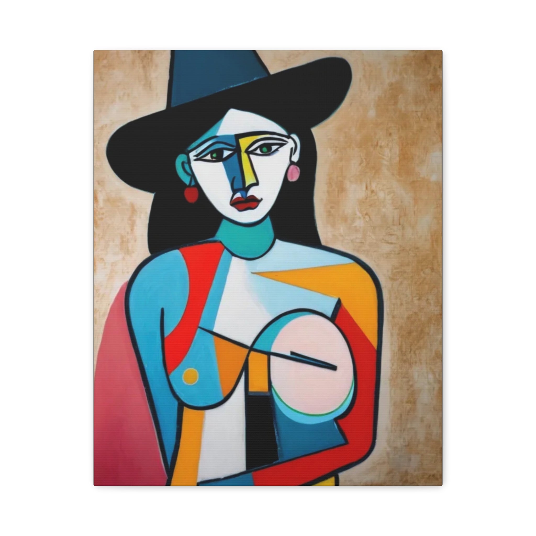 Naked Cowgirl Portrait — Original Canvas Print