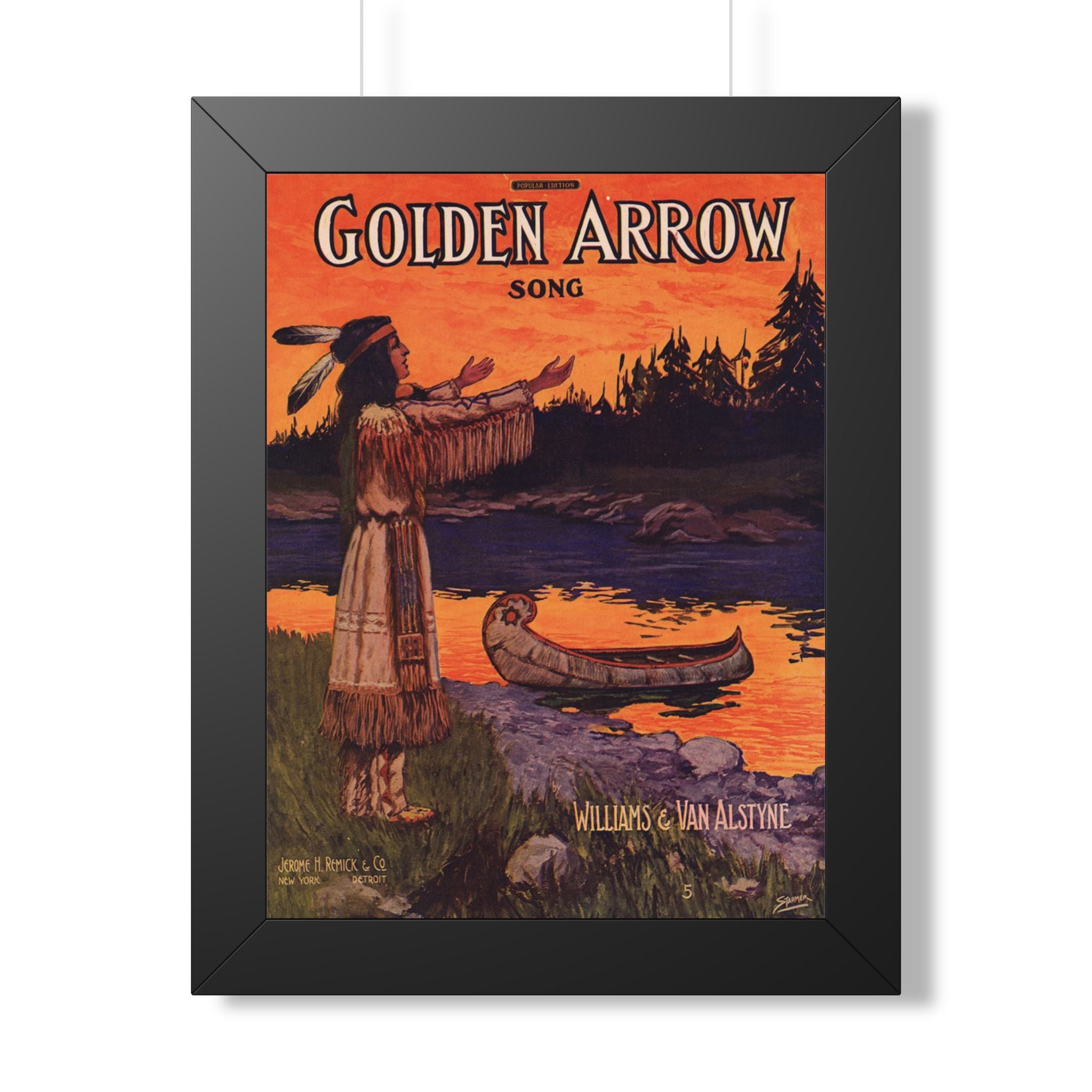 Golden Arrow Framed Vintage Print