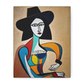 Sitting Cowgirl Portrait — Matte Stretched Canvas