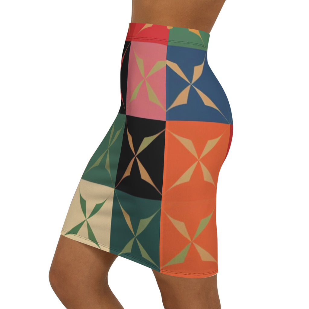 Tiles Pencil Skirt