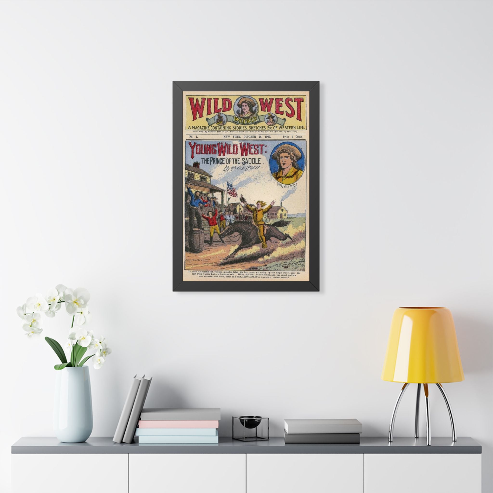 Wild West Framed Vintage  Print